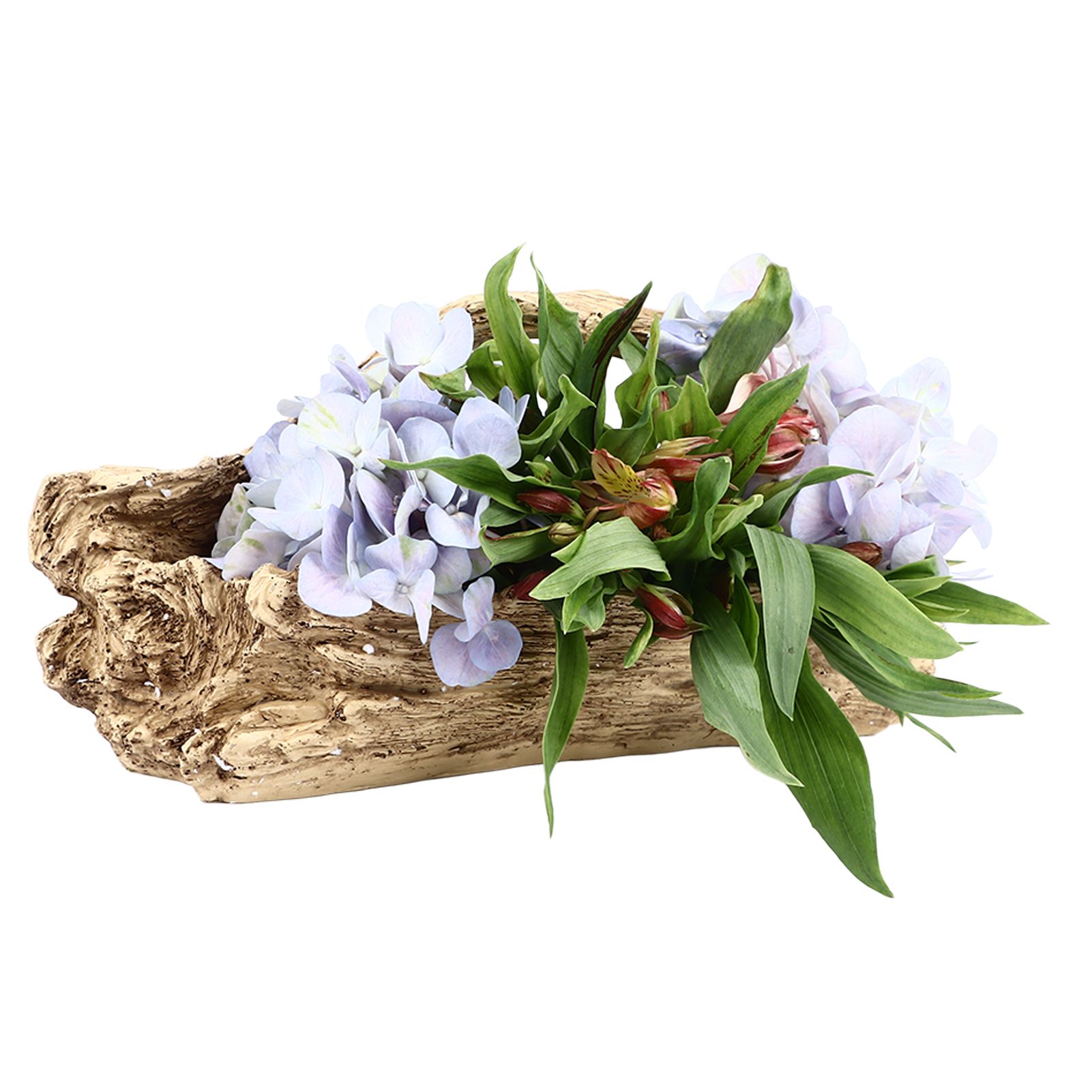 Artificial Driftwood Succulent Planter Faux Wood Resin Succulent Planter for Windowsill Desktop Coffee Table - Image 8