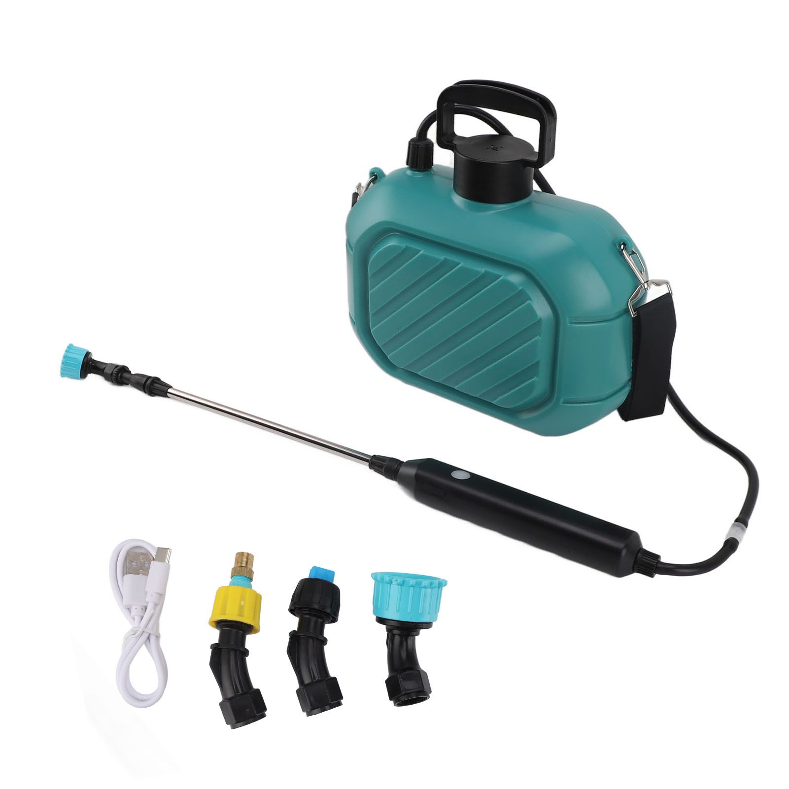 Battery Powered Sprayer 5L Rechargeable Portable Electric Garden Sprayer with Telescopic Wand and Shoulder Strap for Home Lawn Blue - Image 3