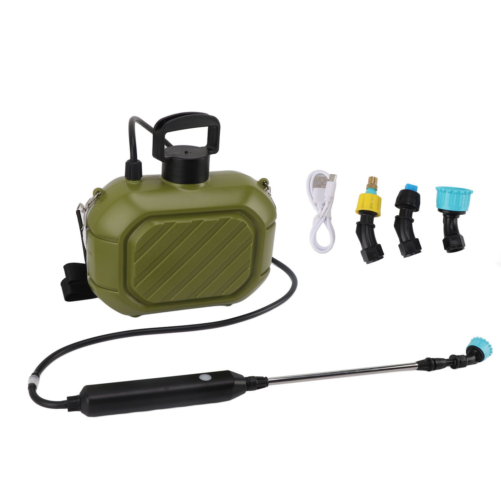 Battery Powered Sprayer 5L Rechargeable Portable Electric Garden Sprayer with Telescopic Wand and Shoulder Strap for Home Lawn Green - Image 3