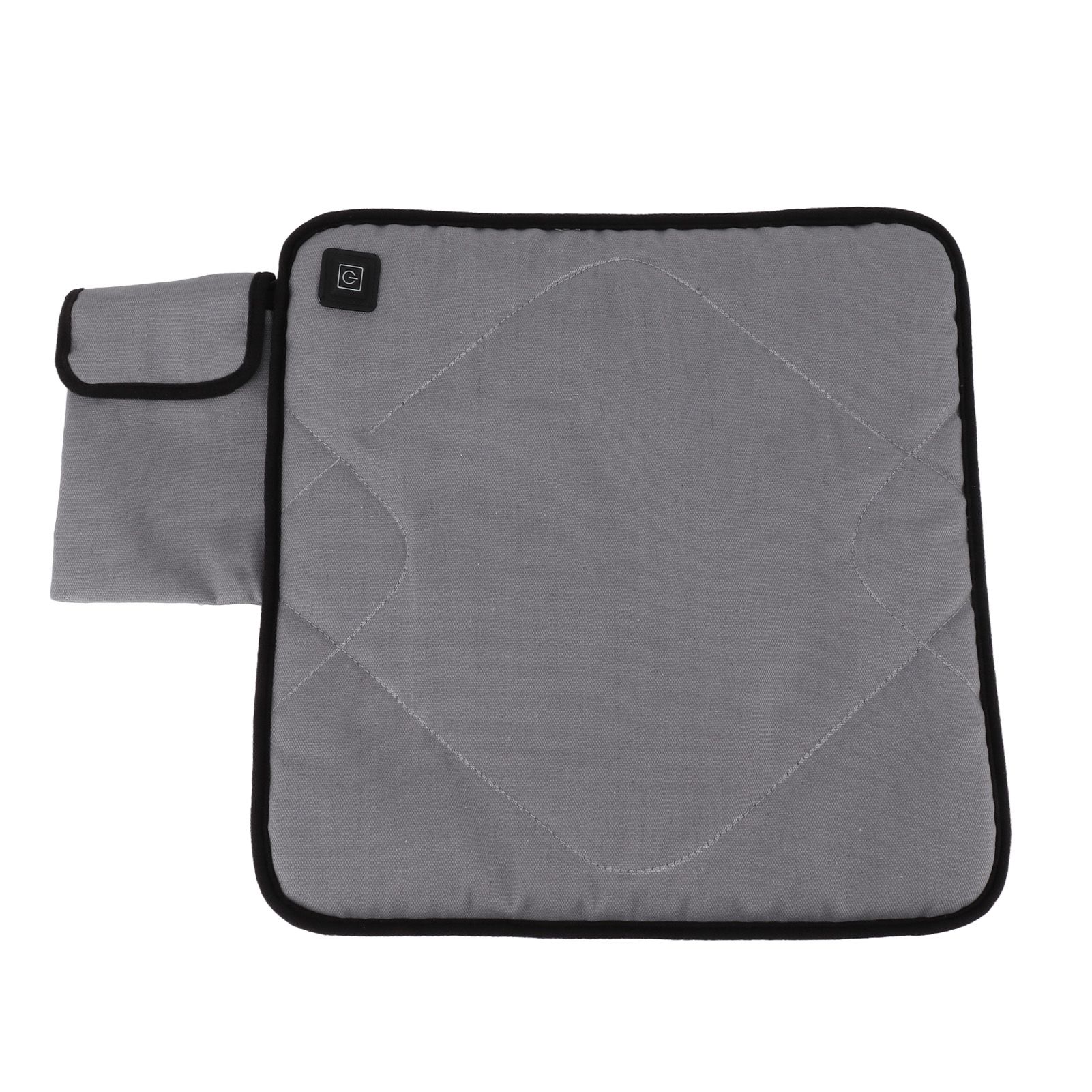 Portable Heated Seat Cushion USB Heated Seat Cushion Adjustable Temperature Heated Chair Cushion for Fishing Camping Light Gray - Image 3