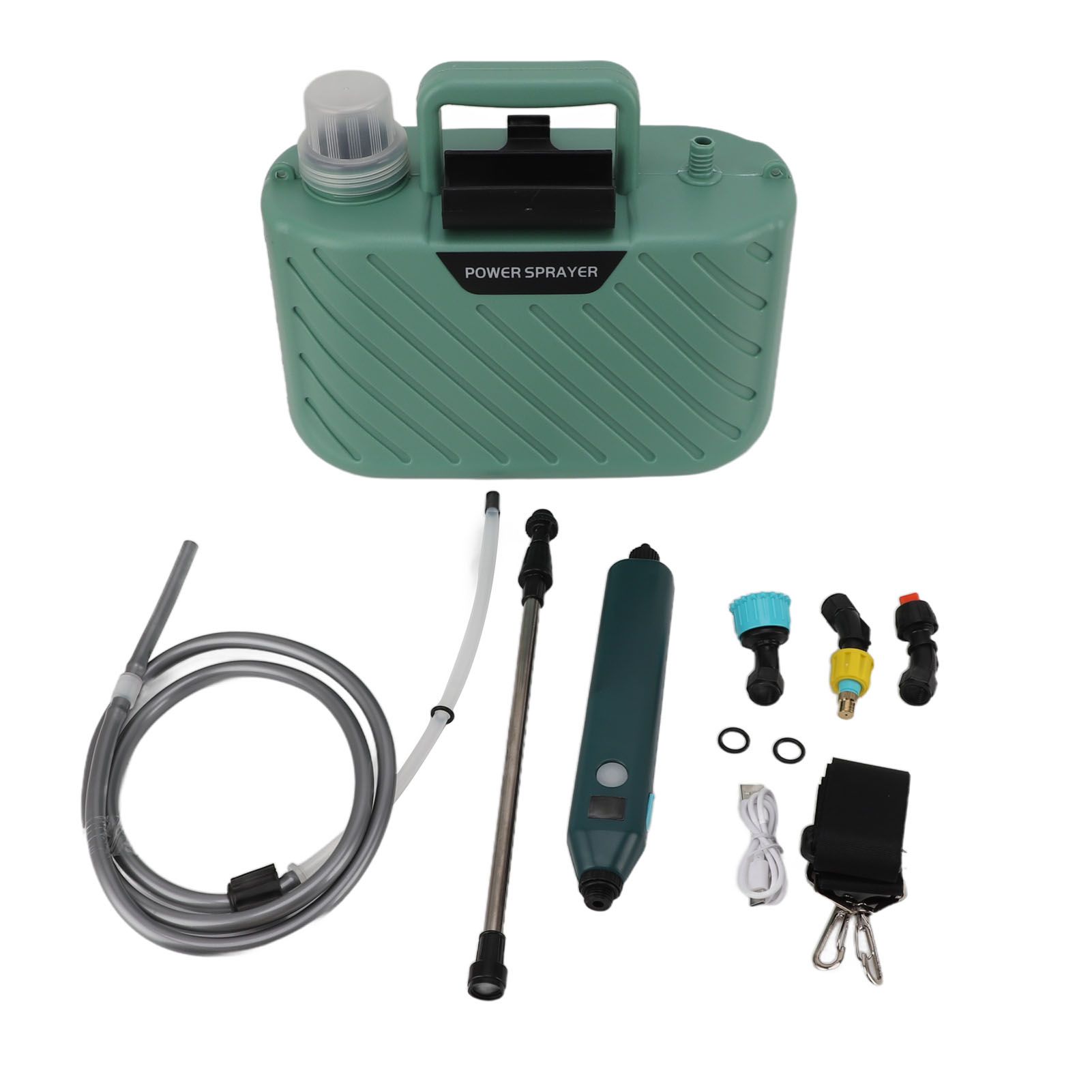 Electric Plant Sprayer Battery Powered 5L with 3 Nozzles Retractable Wand Adjustable Shoudler Strap Garden Sprayer for Lawn Green - Image 1