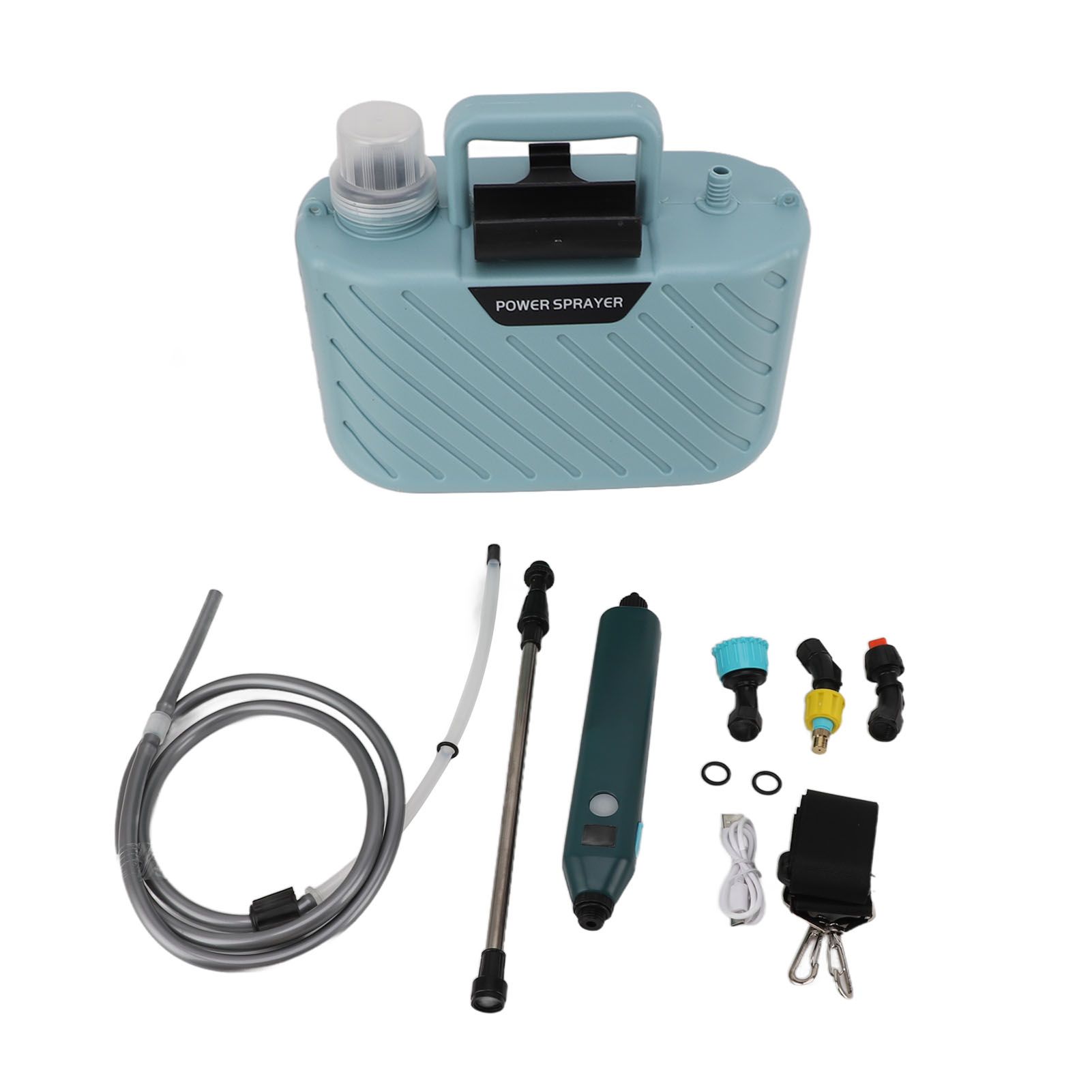 Electric Plant Sprayer Battery Powered 5L with 3 Nozzles Retractable Wand Adjustable Shoudler Strap Garden Sprayer for Lawn Blue - Image 1