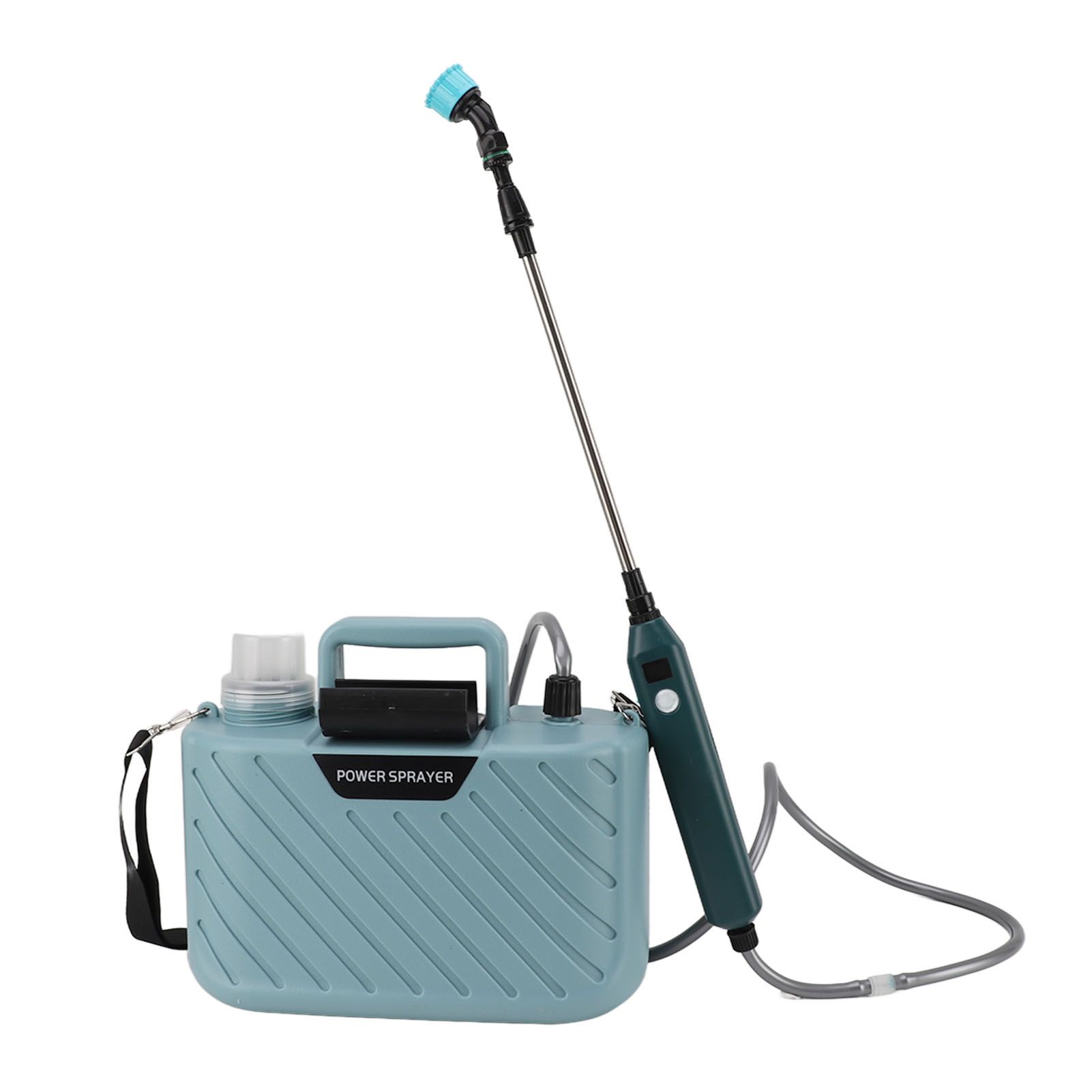 Electric Plant Sprayer Battery Powered 5L with 3 Nozzles Retractable Wand Adjustable Shoudler Strap Garden Sprayer for Lawn Blue - Image 7