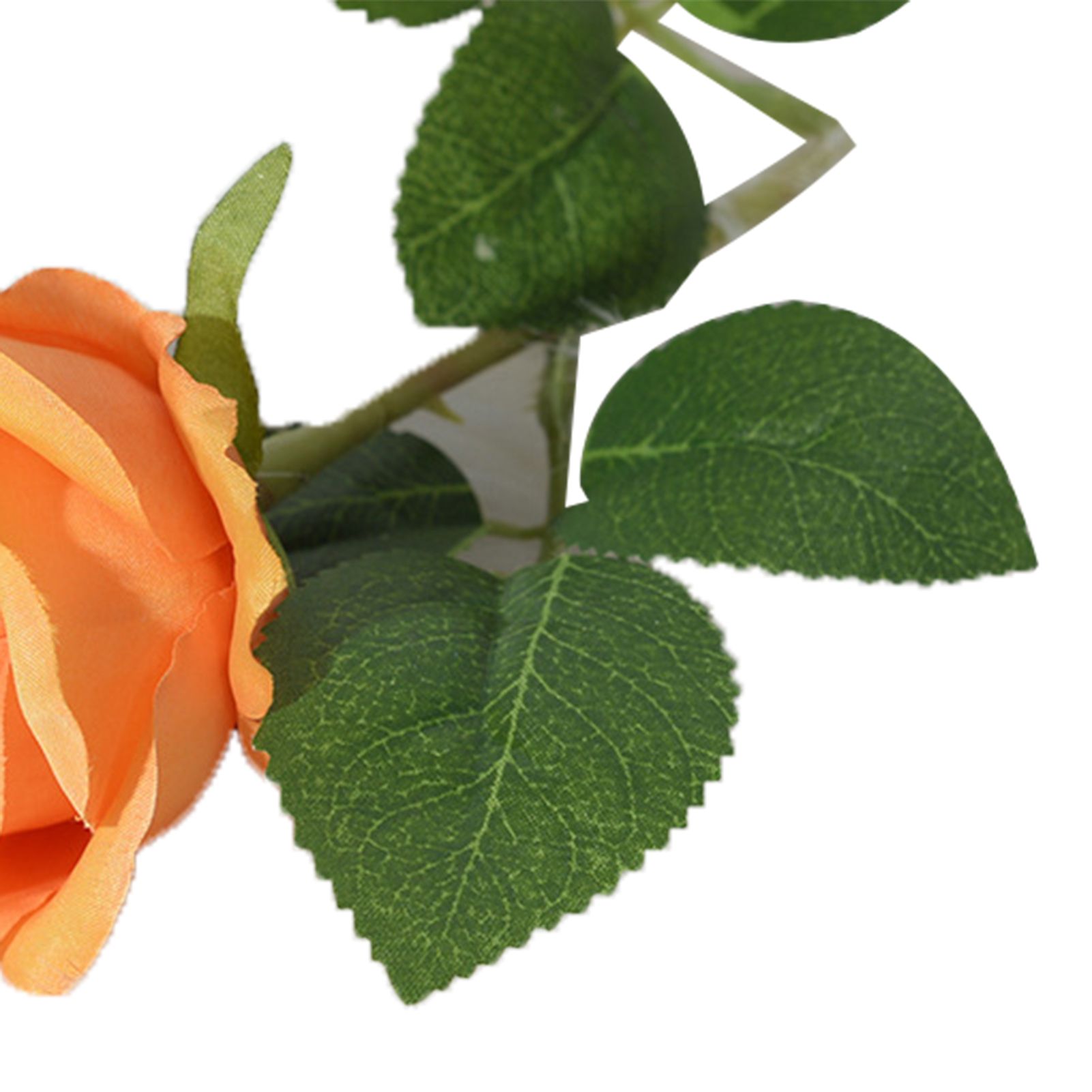 Simulated Silk Flowers Roses Home Living Room Simulation Flowers Decorative Ornaments Artificial Single Silk Flowers Roses Orange - Image 8