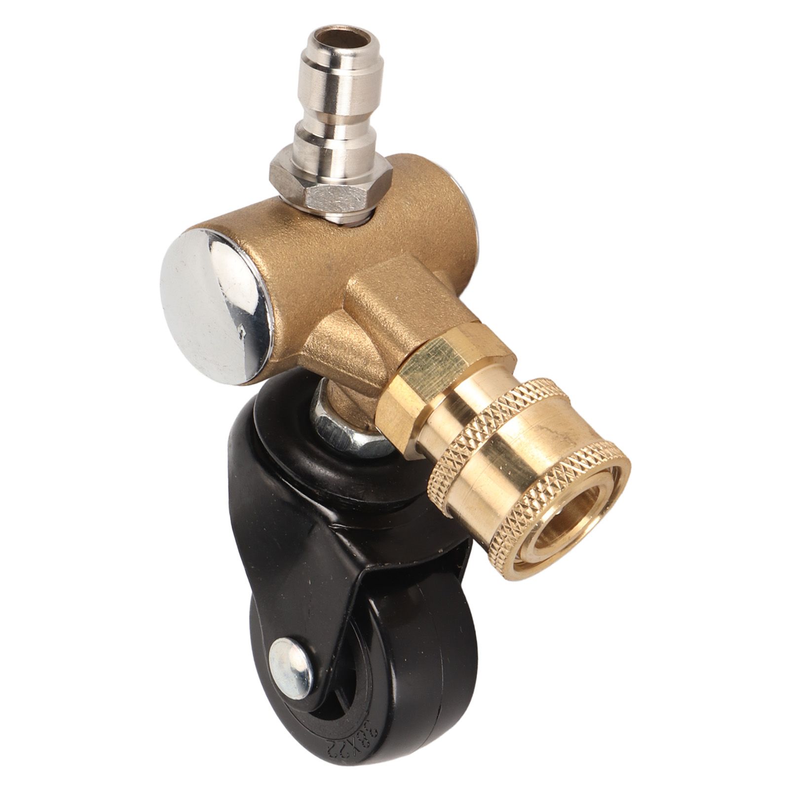 Undercarriage Cleaner Swivel Wheel with 1/4in Quick Connector Brass Pressure Washer Adapter Joint Wheel Attachment for Road Cleaning - Image 2