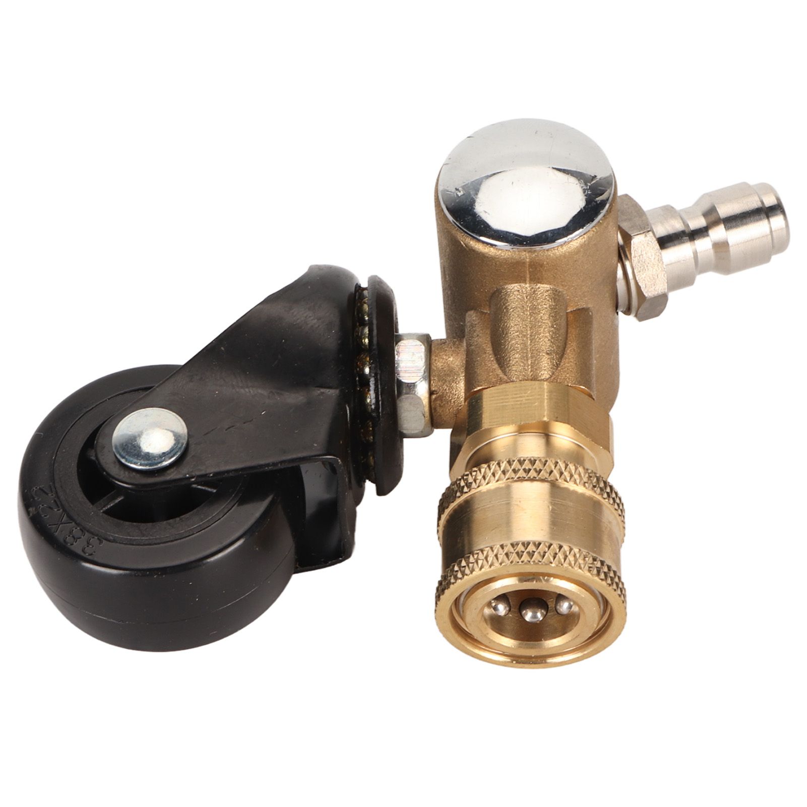 Undercarriage Cleaner Swivel Wheel with 1/4in Quick Connector Brass Pressure Washer Adapter Joint Wheel Attachment for Road Cleaning - Image 4