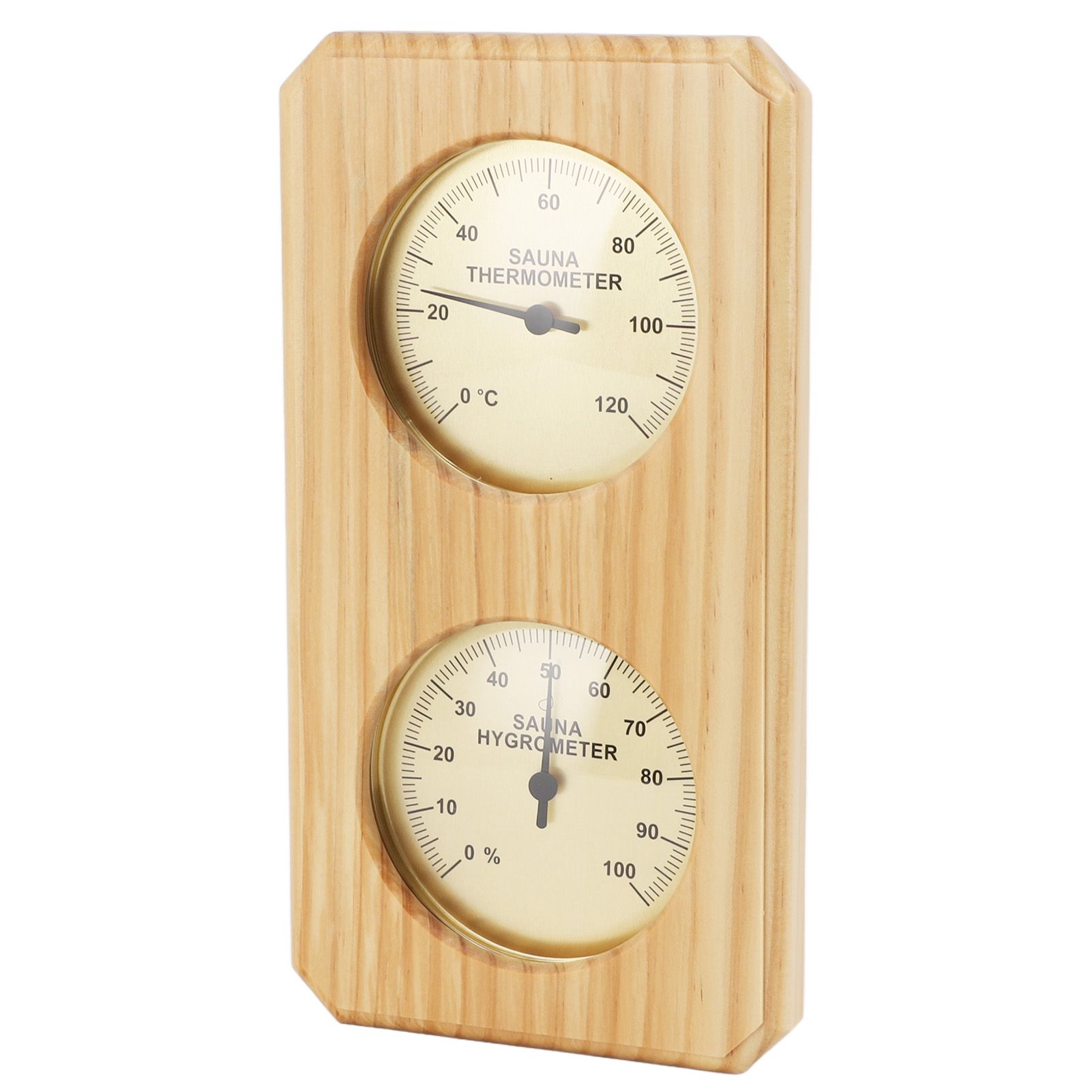 Wooden Sauna Hygrothermograph Golden Plate 0 to 120 Celsius 0 to 100 Humidity Sauna Thermometer for Indoor Family - Image 6