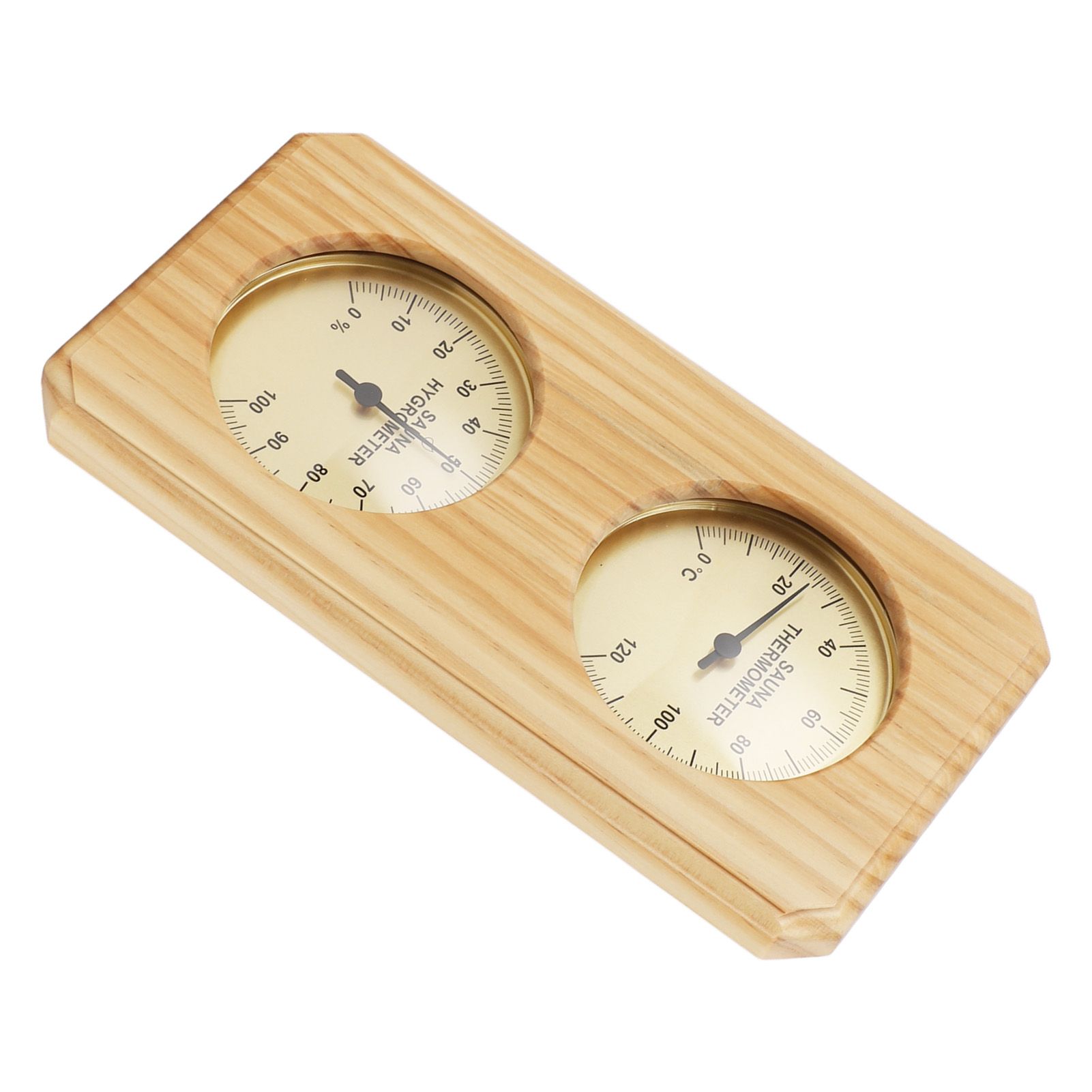 Wooden Sauna Hygrothermograph Golden Plate 0 to 120 Celsius 0 to 100 Humidity Sauna Thermometer for Indoor Family - Image 8