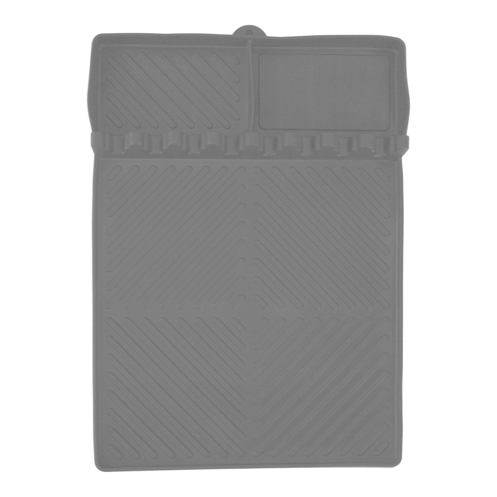 Grill Tools Mat Silicone 8 Slots 16x11.5in Anti Slip Heat Resistant Easy to Clean Griddle Accessories for Kitchen Cooking Grey - Image 1