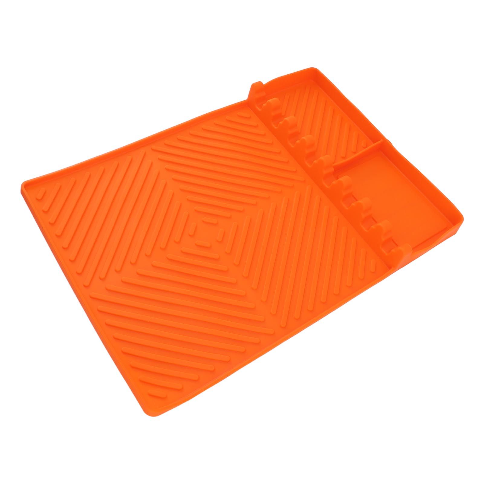 Grill Tools Mat Silicone 8 Slots 16x11.5in Anti Slip Heat Resistant Easy to Clean Griddle Accessories for Kitchen Cooking Orange - Image 4