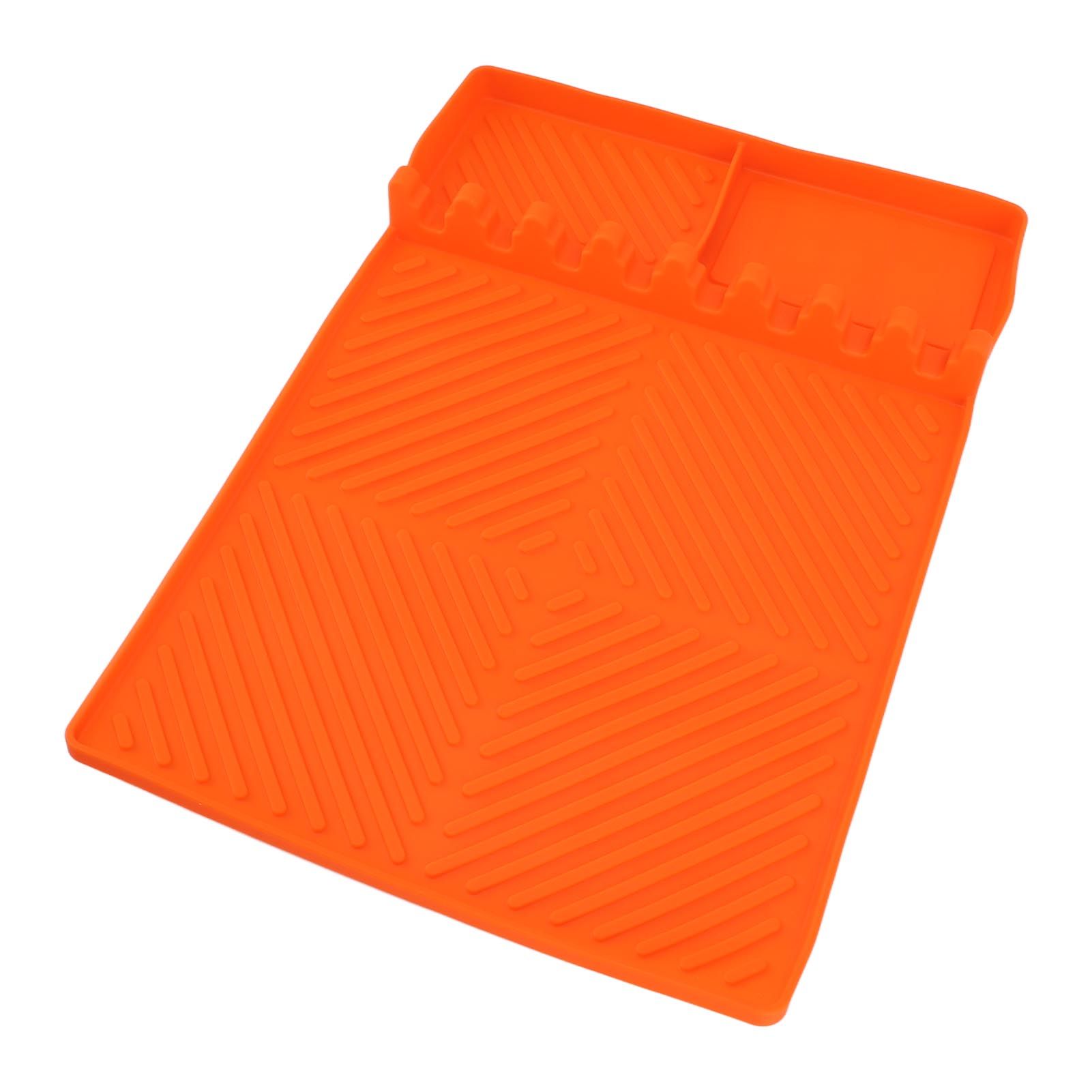 Grill Tools Mat Silicone 8 Slots 16x11.5in Anti Slip Heat Resistant Easy to Clean Griddle Accessories for Kitchen Cooking Orange - Image 5