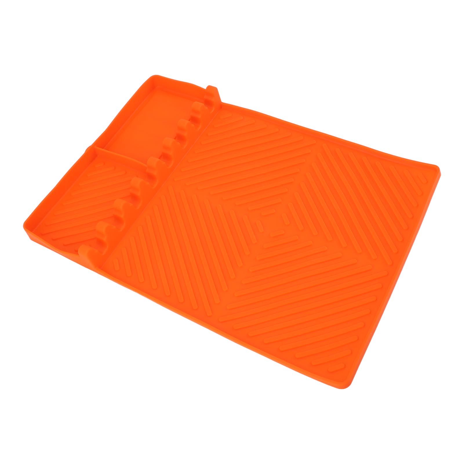 Grill Tools Mat Silicone 8 Slots 16x11.5in Anti Slip Heat Resistant Easy to Clean Griddle Accessories for Kitchen Cooking Orange - Image 6