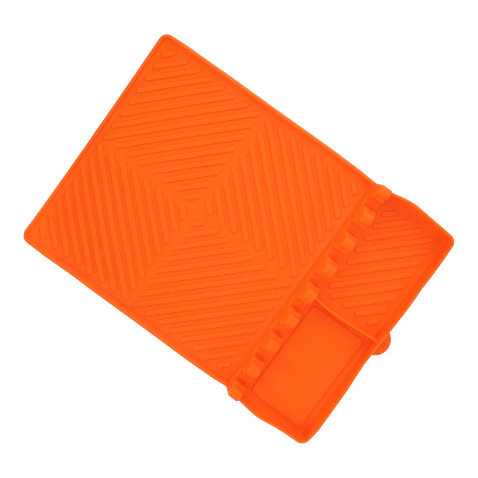 Grill Tools Mat Silicone 8 Slots 16x11.5in Anti Slip Heat Resistant Easy to Clean Griddle Accessories for Kitchen Cooking Orange - Image 7