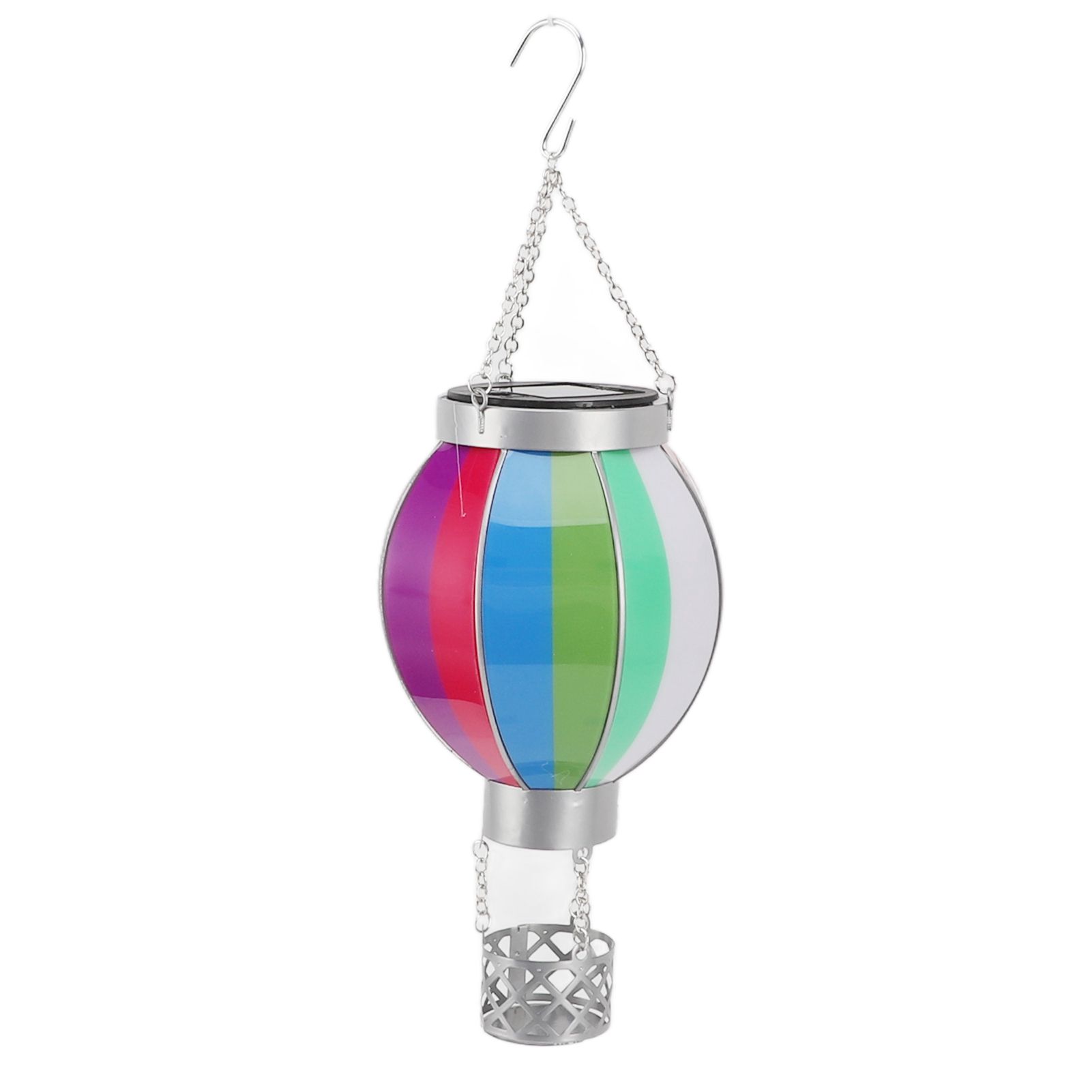 Hot Air Balloon Solar Lantern 600MAH Rainbow Color Automatic On Off Warm Light Outdoor Solar Hanging Lights for Patio Garden Porch - Image 1
