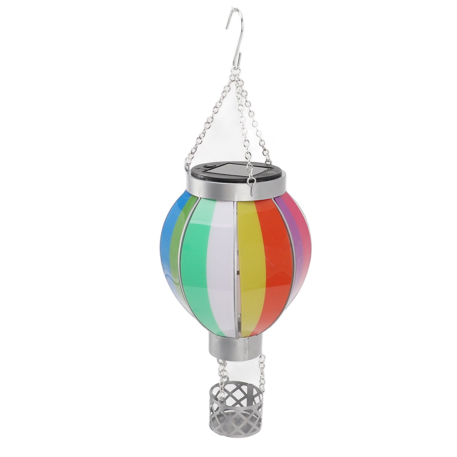 Hot Air Balloon Solar Lantern 600MAH Rainbow Color Automatic On Off Warm Light Outdoor Solar Hanging Lights for Patio Garden Porch - Image 2