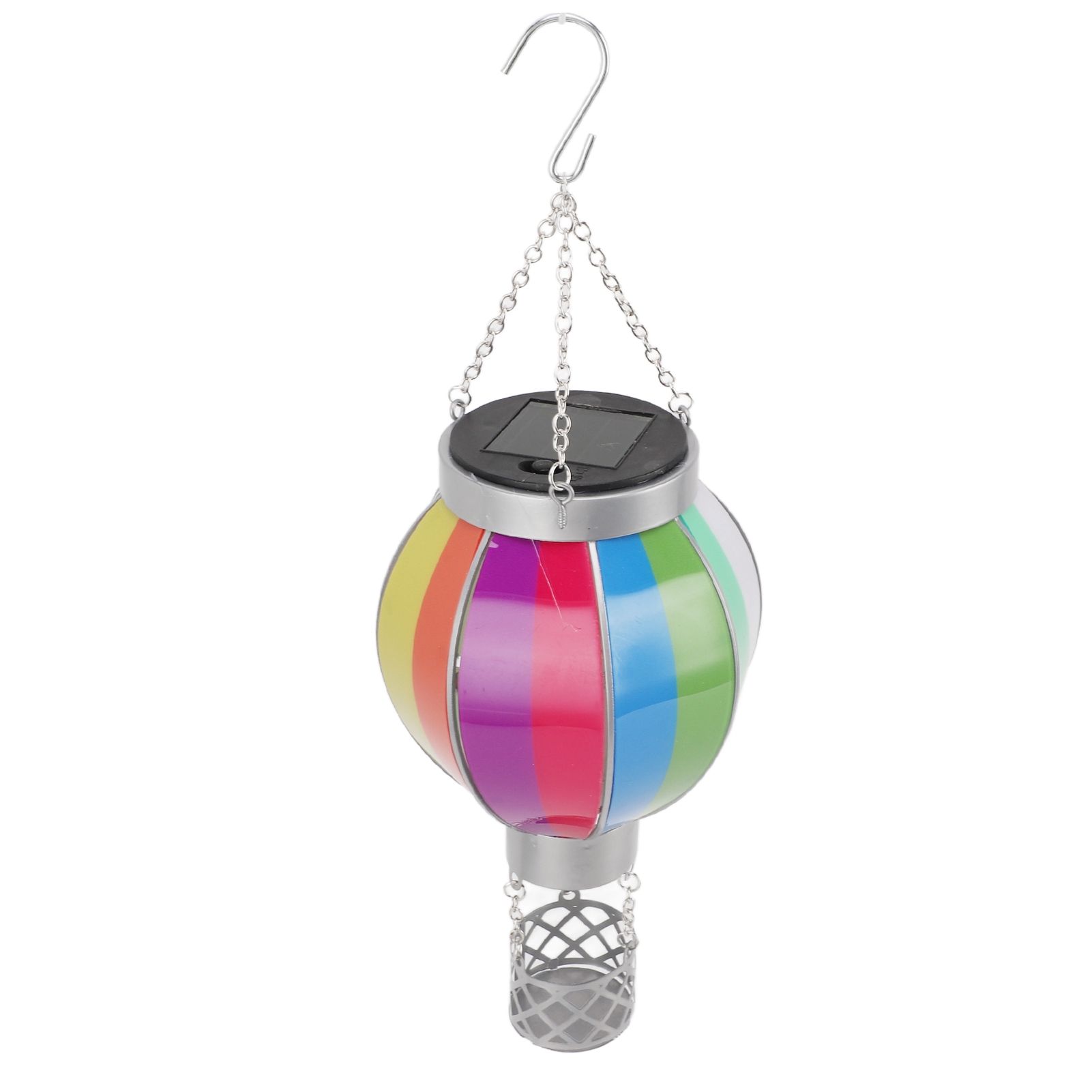 Hot Air Balloon Solar Lantern 600MAH Rainbow Color Automatic On Off Warm Light Outdoor Solar Hanging Lights for Patio Garden Porch - Image 3