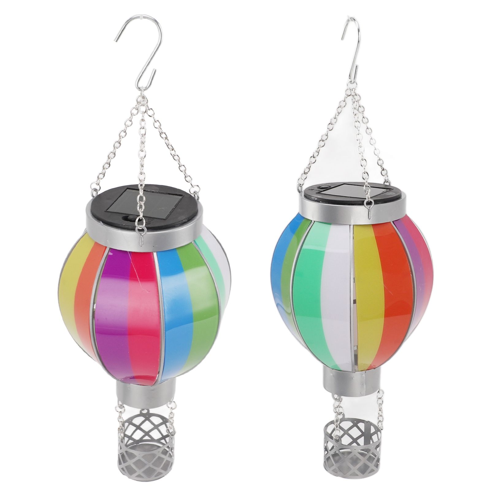 Hot Air Balloon Solar Lantern 600MAH Rainbow Color Automatic On Off Warm Light Outdoor Solar Hanging Lights for Patio Garden Porch - Image 8