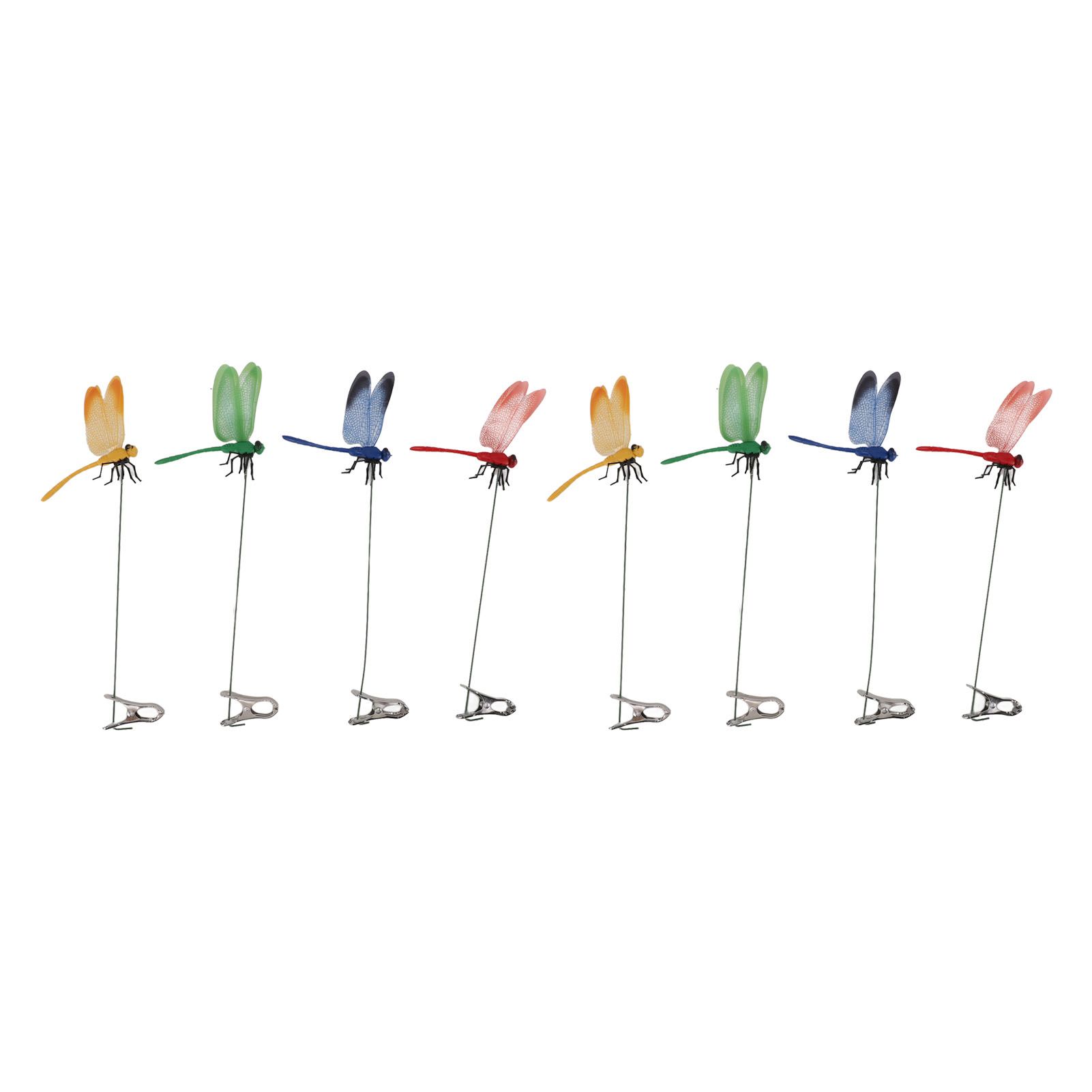 8PCS Fake Dragonfly Clip Waterproof Outdoor 3D Dragonfly Garden Decorative Clips Home Patio Ornaments Crafts - Image 1