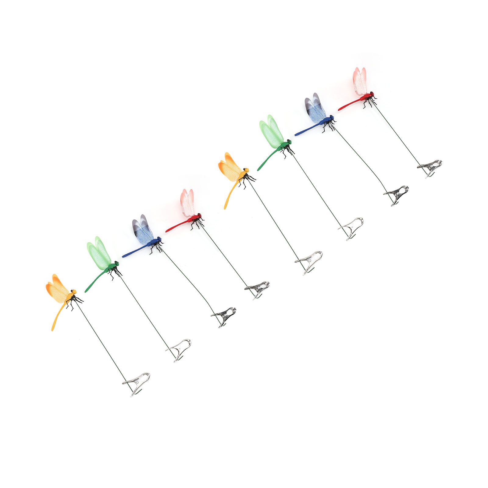 8PCS Fake Dragonfly Clip Waterproof Outdoor 3D Dragonfly Garden Decorative Clips Home Patio Ornaments Crafts - Image 2