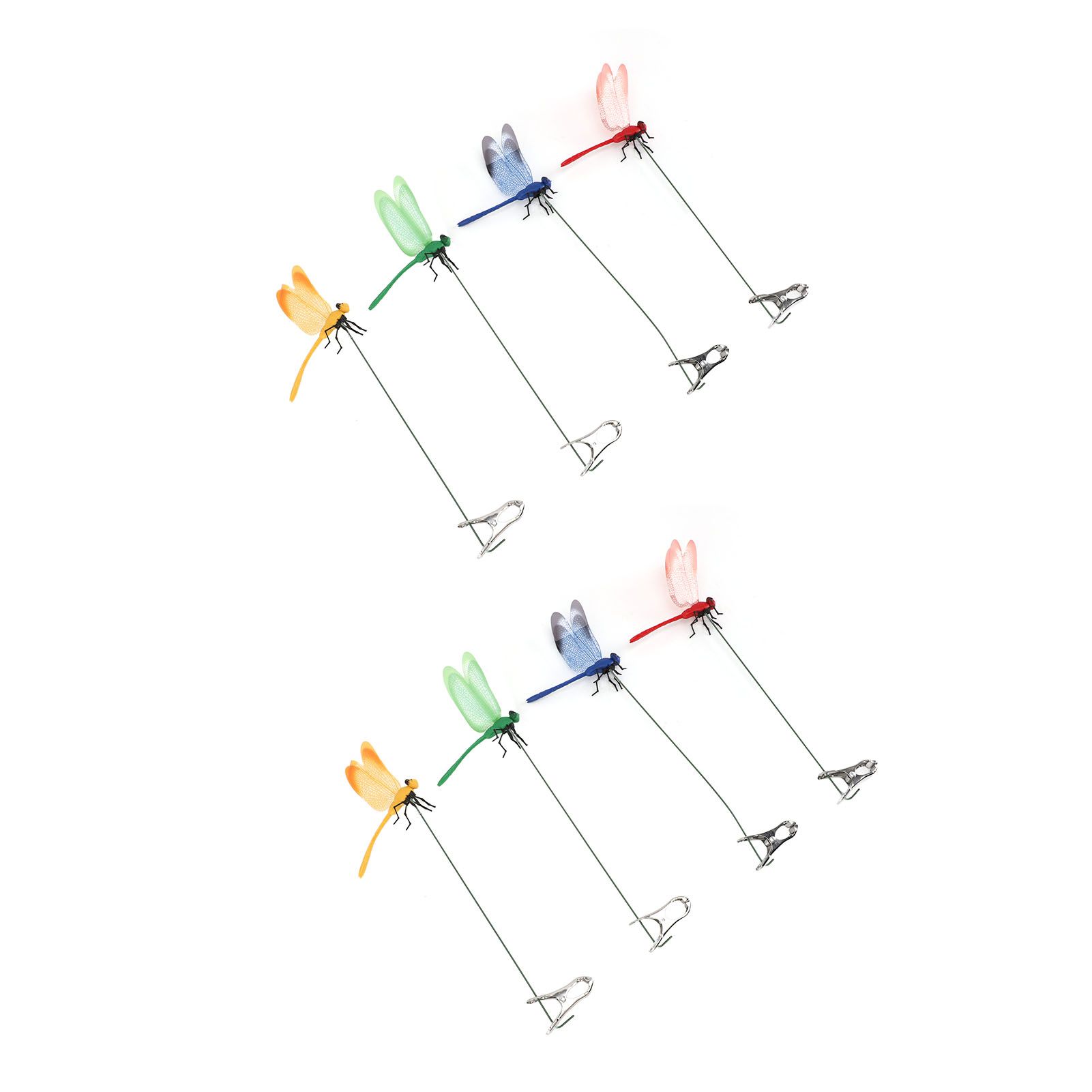 8PCS Fake Dragonfly Clip Waterproof Outdoor 3D Dragonfly Garden Decorative Clips Home Patio Ornaments Crafts - Image 4