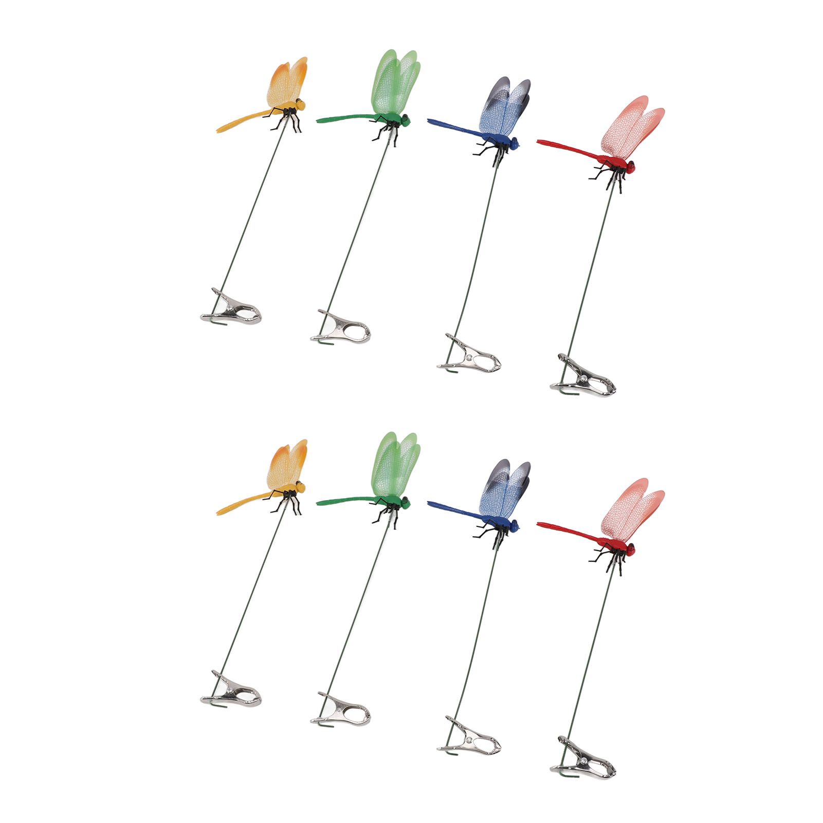 8PCS Fake Dragonfly Clip Waterproof Outdoor 3D Dragonfly Garden Decorative Clips Home Patio Ornaments Crafts - Image 5