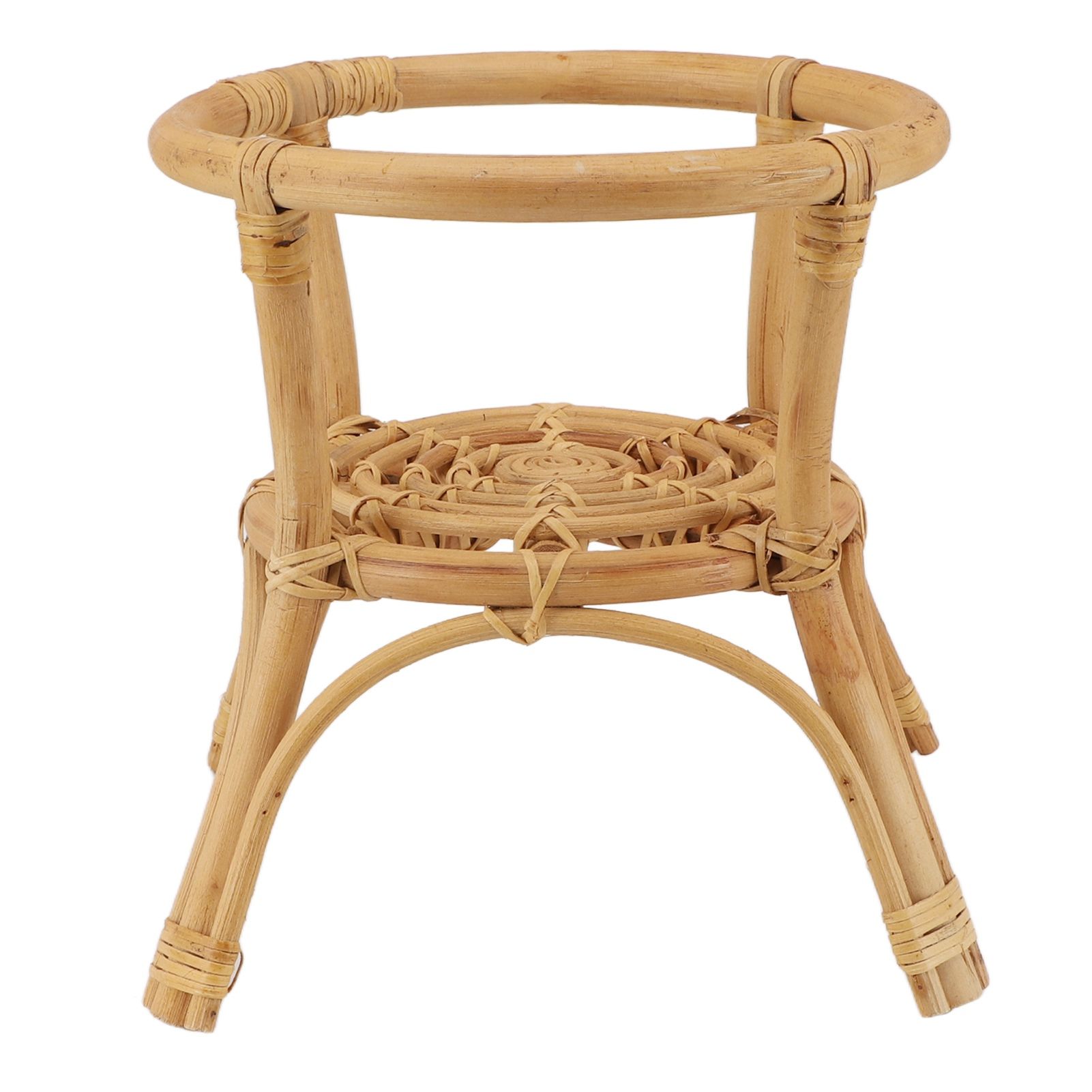 Plant Stand Flower Pot Rack Rattan Minimalist Stable 9.4in Diameter Planter Holder for Indoor Outdoor Garden Patio - Image 1