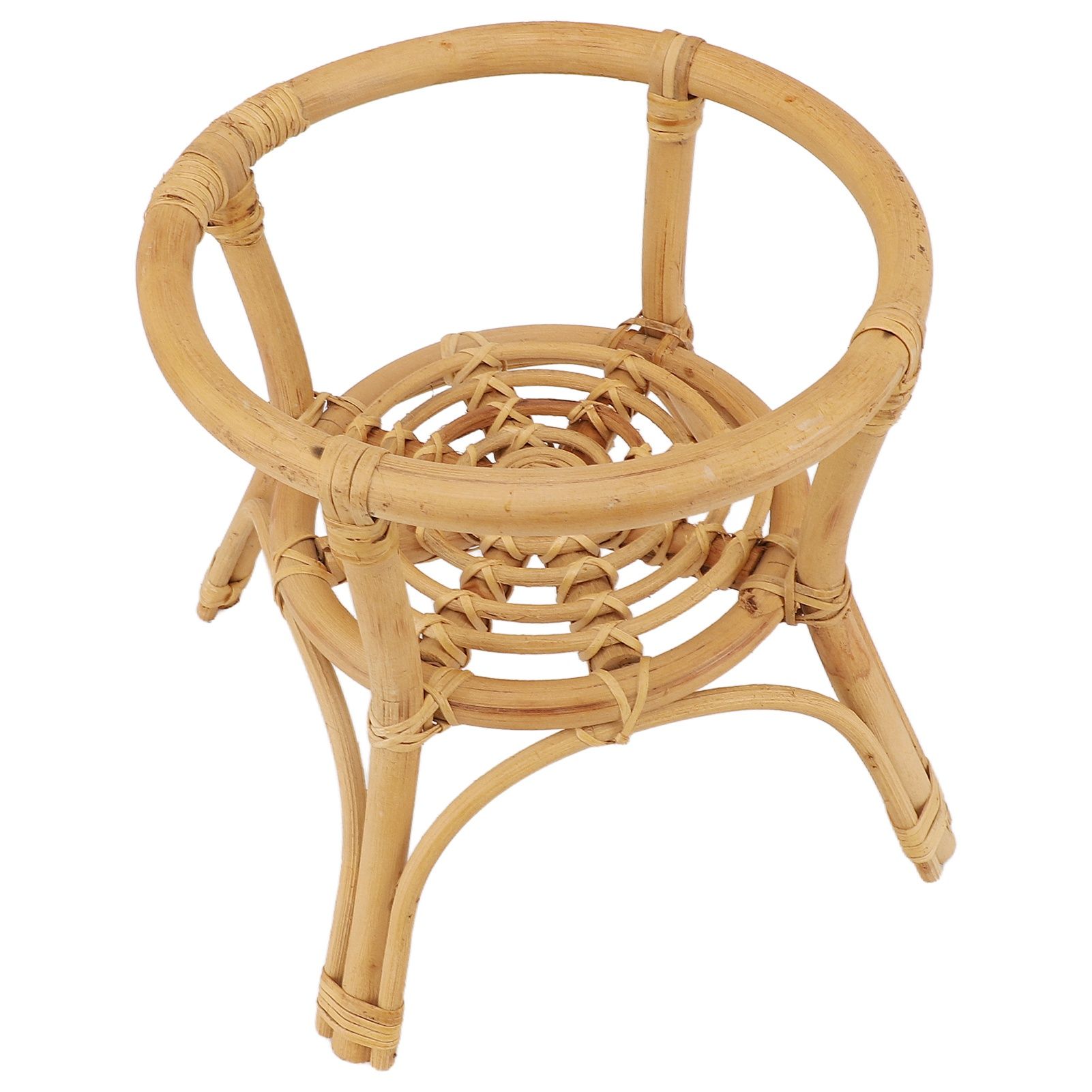 Plant Stand Flower Pot Rack Rattan Minimalist Stable 9.4in Diameter Planter Holder for Indoor Outdoor Garden Patio - Image 3