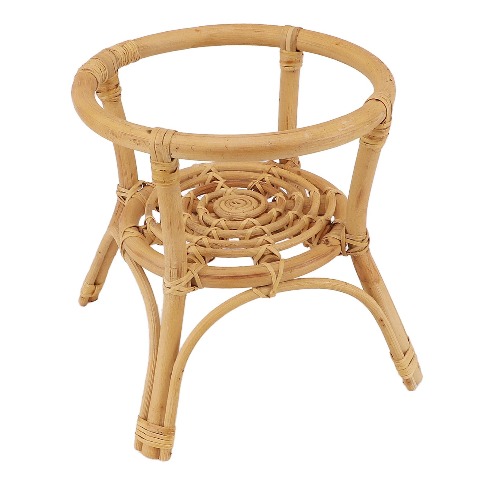 Plant Stand Flower Pot Rack Rattan Minimalist Stable 9.4in Diameter Planter Holder for Indoor Outdoor Garden Patio - Image 4
