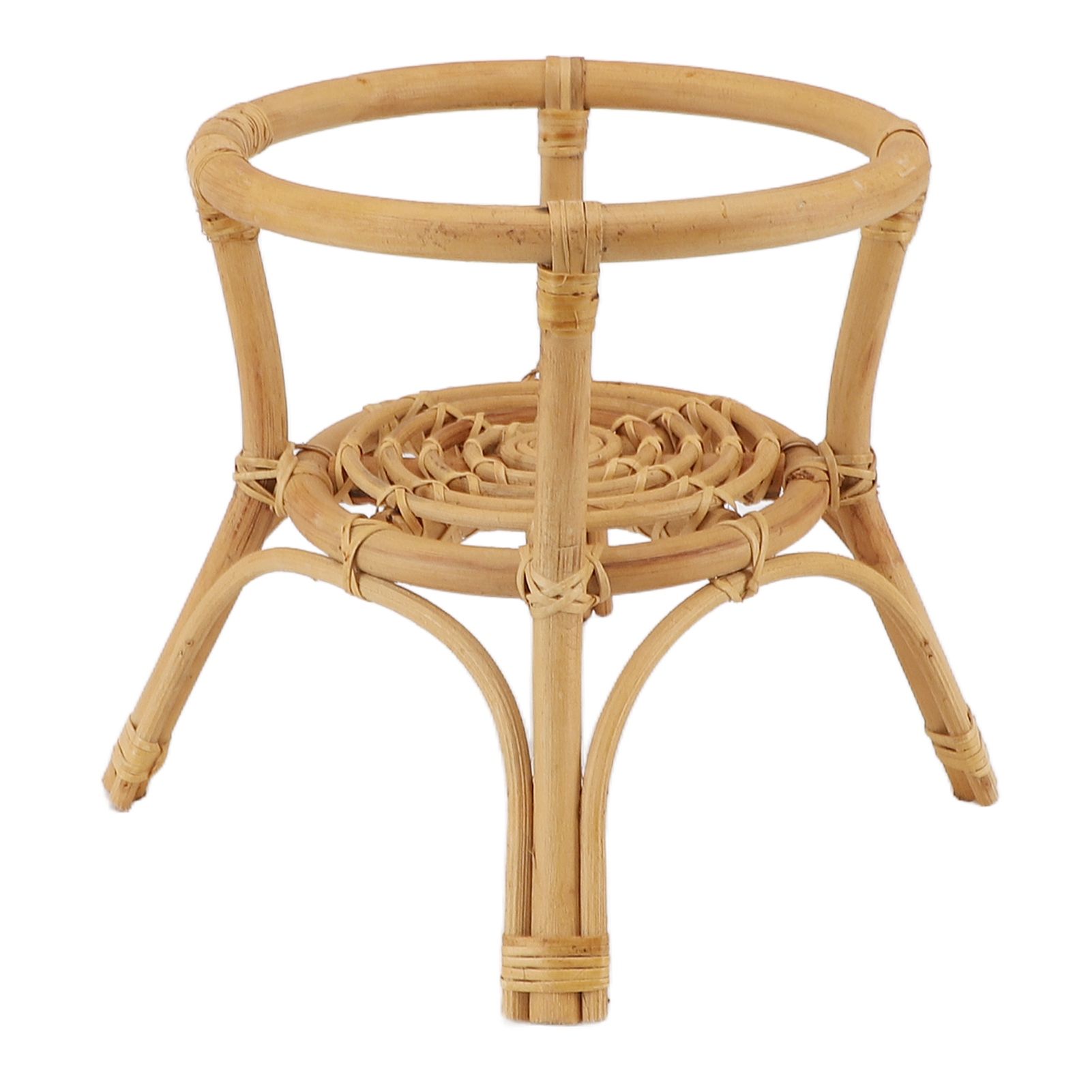 Plant Stand Flower Pot Rack Rattan Minimalist Stable 9.4in Diameter Planter Holder for Indoor Outdoor Garden Patio - Image 6
