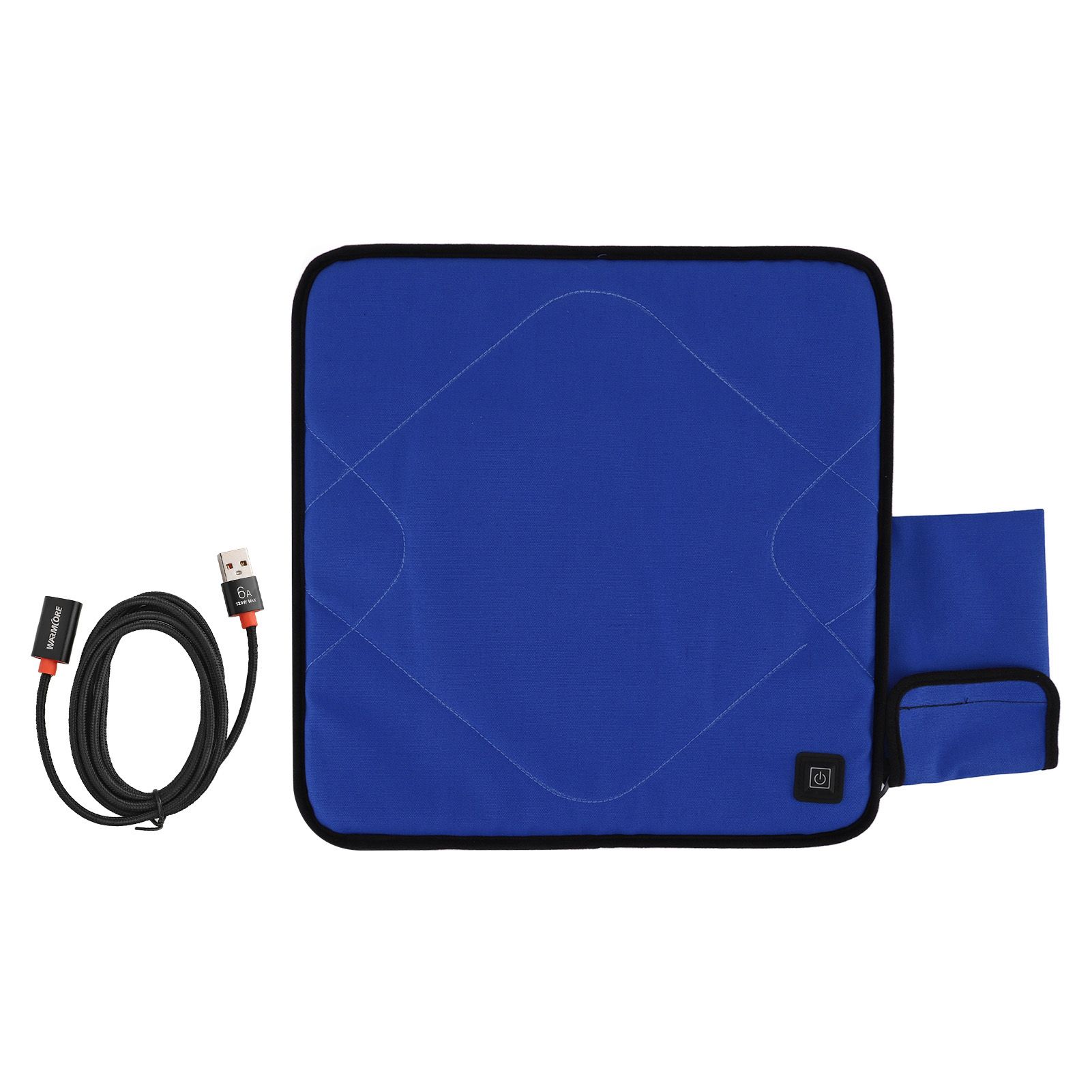 Portable Heated Seat Cushion Adjustable Temperature USB Heating Seat Cushion for Autumn Winter Camping Fishing Sapphire Blue - Image 1