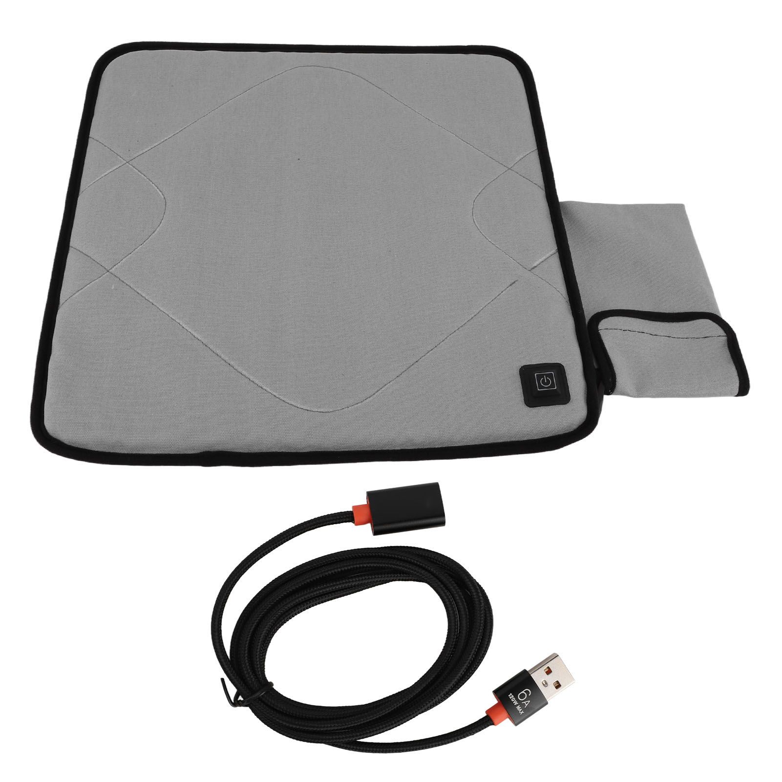 USB Heated Seat Cushion Adjustable Lightweight Heated Stadium Cushion for Camping Fishing Home Office Deep Gray - Image 1