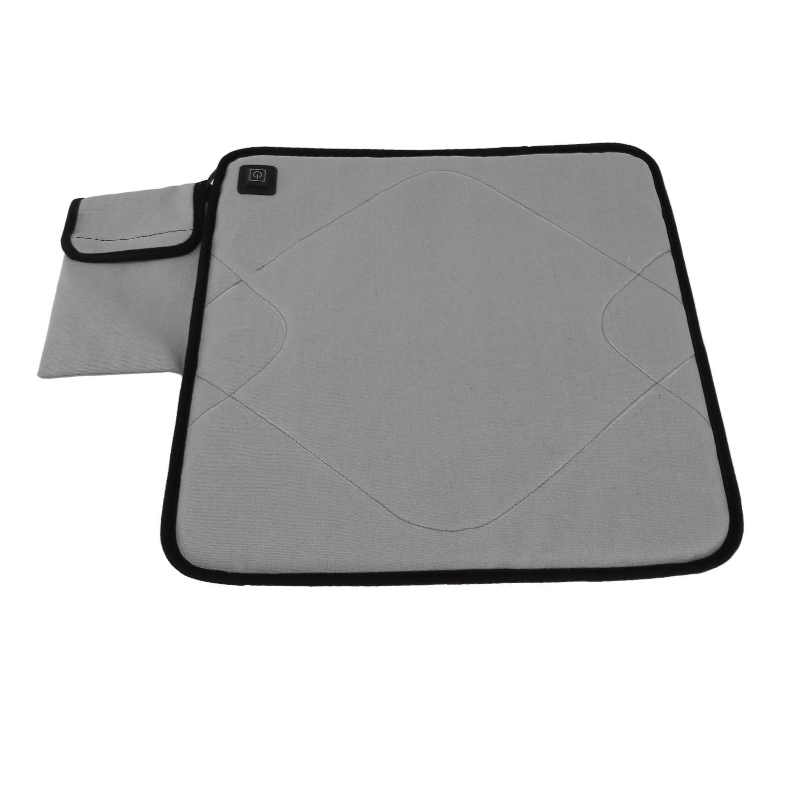 USB Heated Seat Cushion Adjustable Lightweight Heated Stadium Cushion for Camping Fishing Home Office Deep Gray - Image 2