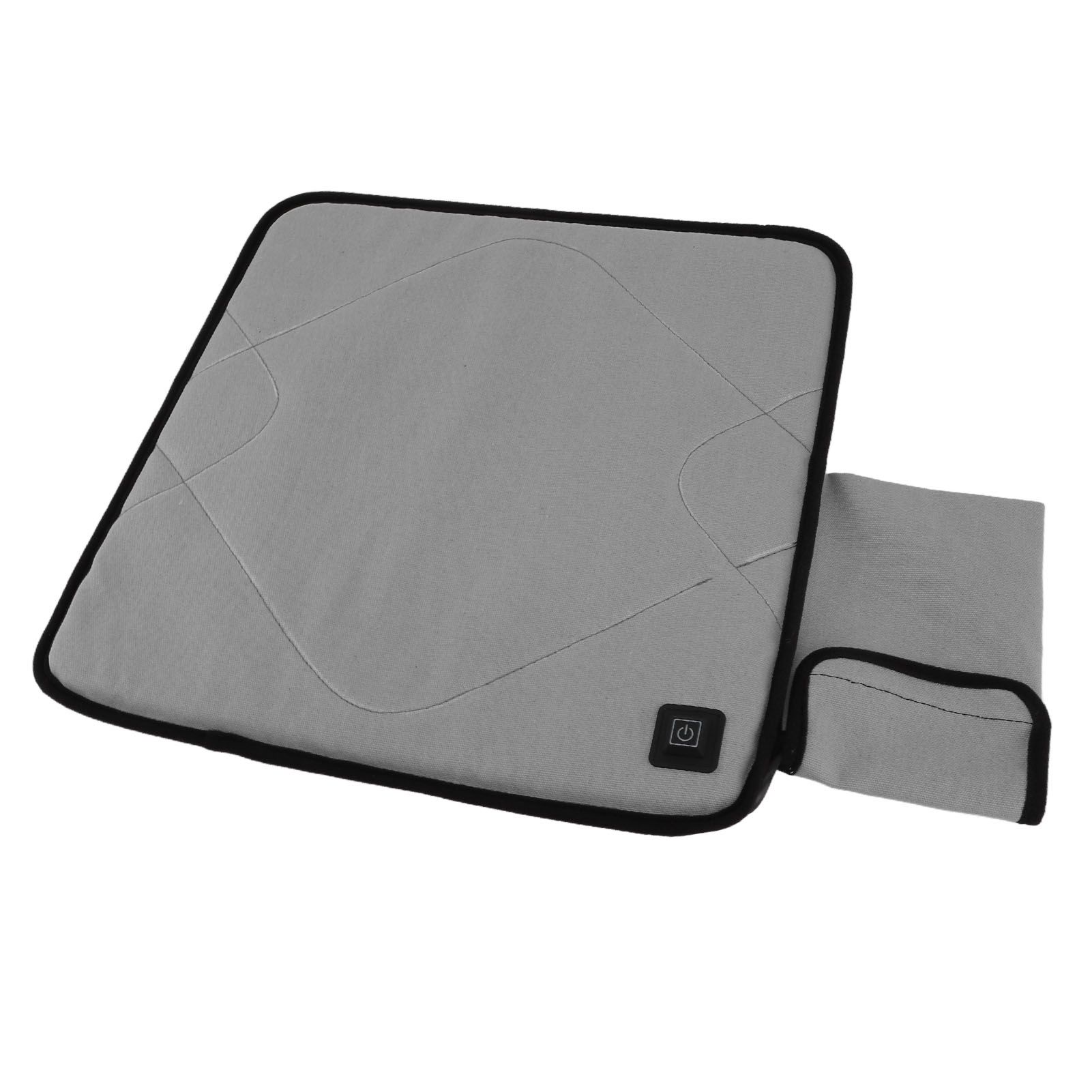 USB Heated Seat Cushion Adjustable Lightweight Heated Stadium Cushion for Camping Fishing Home Office Deep Gray - Image 5