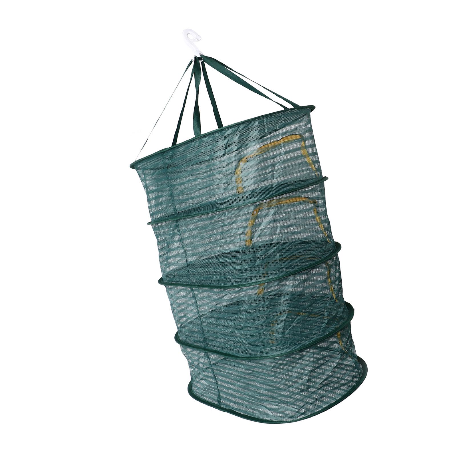 4 Layer Herb Drying Rack with U Shaped Zipper Dark Green Foldable High Elastic Fine Mesh Plant Drying Rack Net for Herbs Plants Seeds - Image 4