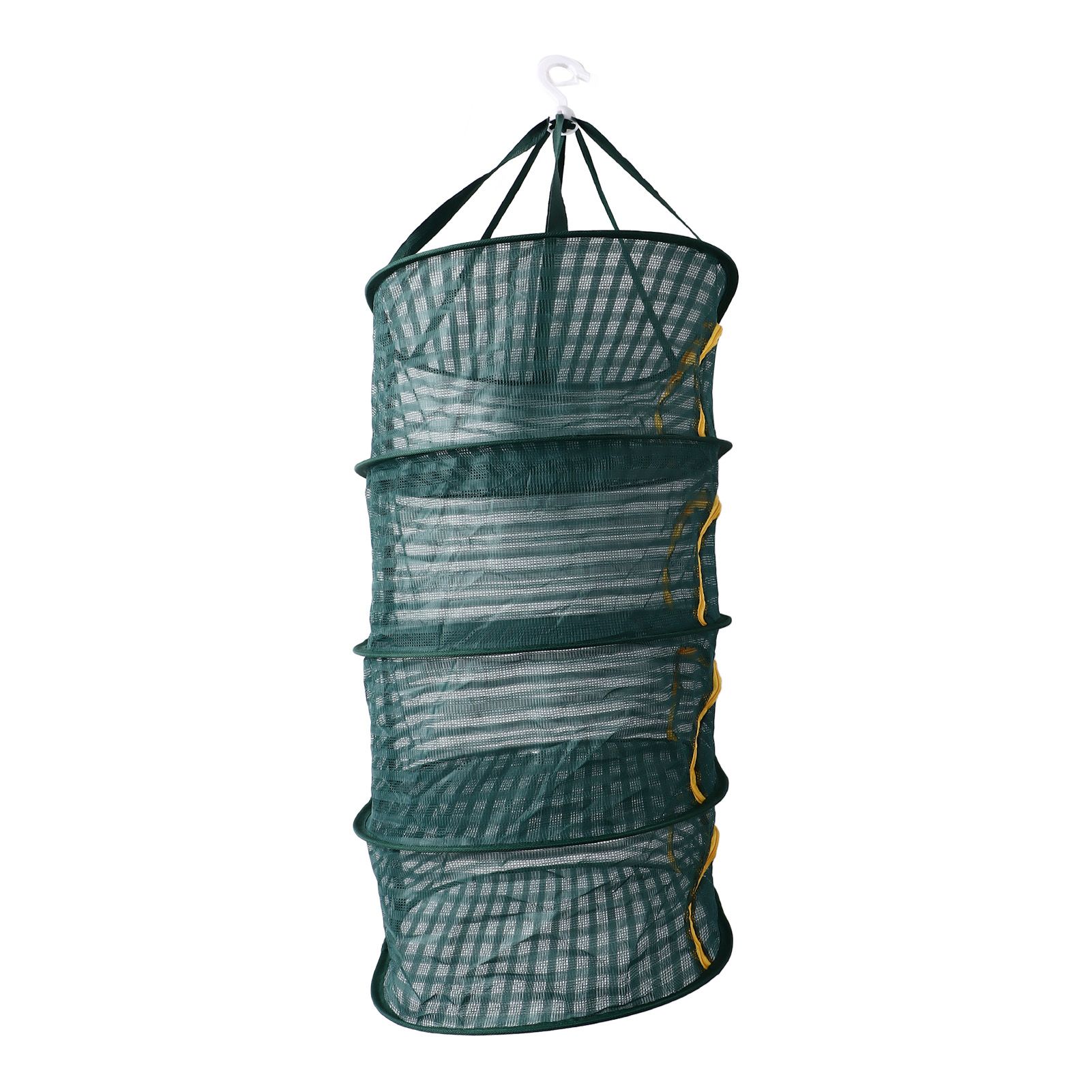 4 Layer Herb Drying Rack with U Shaped Zipper Dark Green Foldable High Elastic Fine Mesh Plant Drying Rack Net for Herbs Plants Seeds - Image 5
