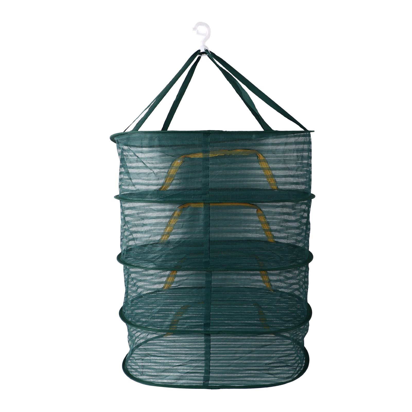 4 Layer Herb Drying Rack with U Shaped Zipper Dark Green Foldable High Elastic Fine Mesh Plant Drying Rack Net for Herbs Plants Seeds - Image 7