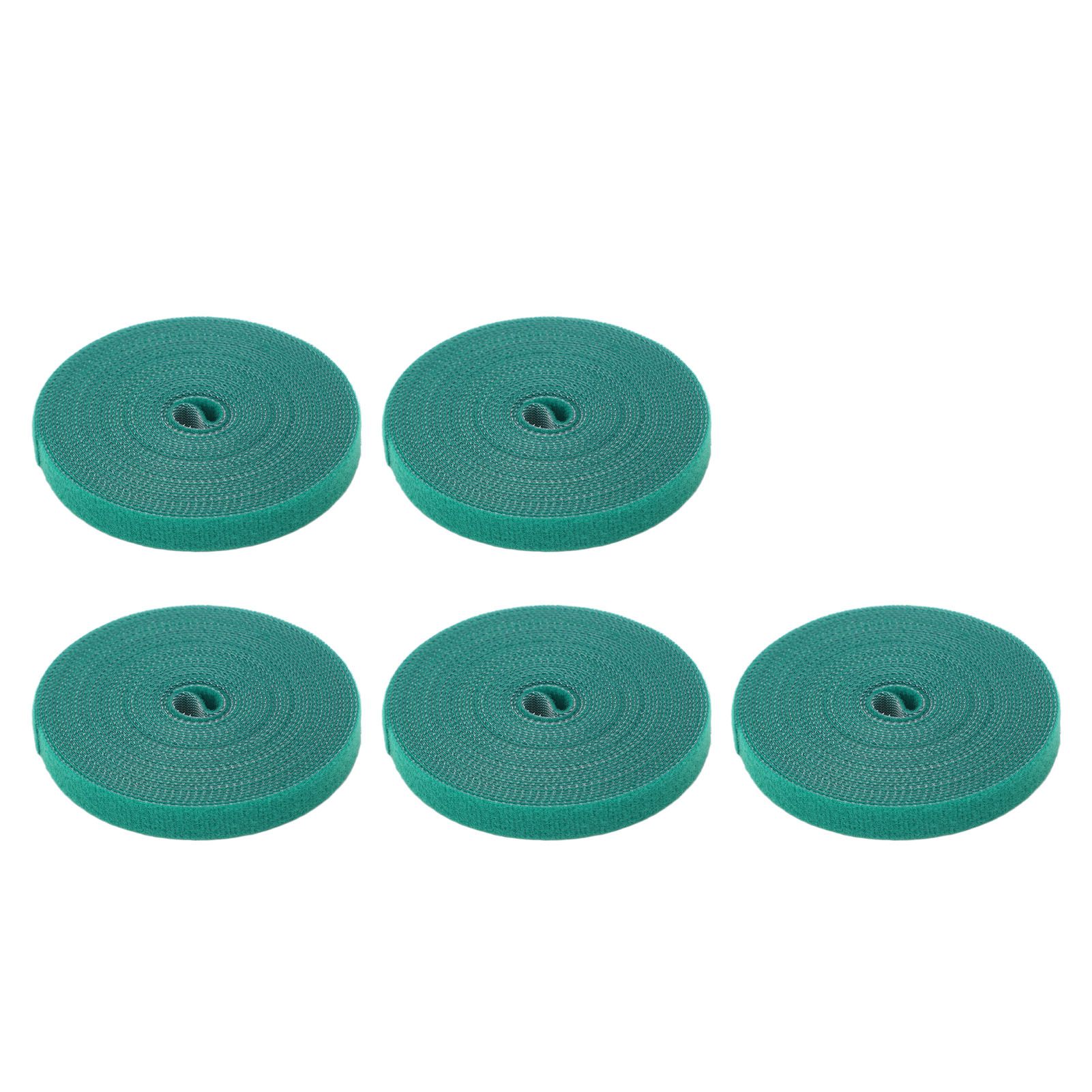 5 Rolls Plant Tie Reusable Cuttable Self Adhesive Hook and Loop Wrap Nylon Garden Strap Tree Tie for Plant Support Straightening Dark Green - Image 3