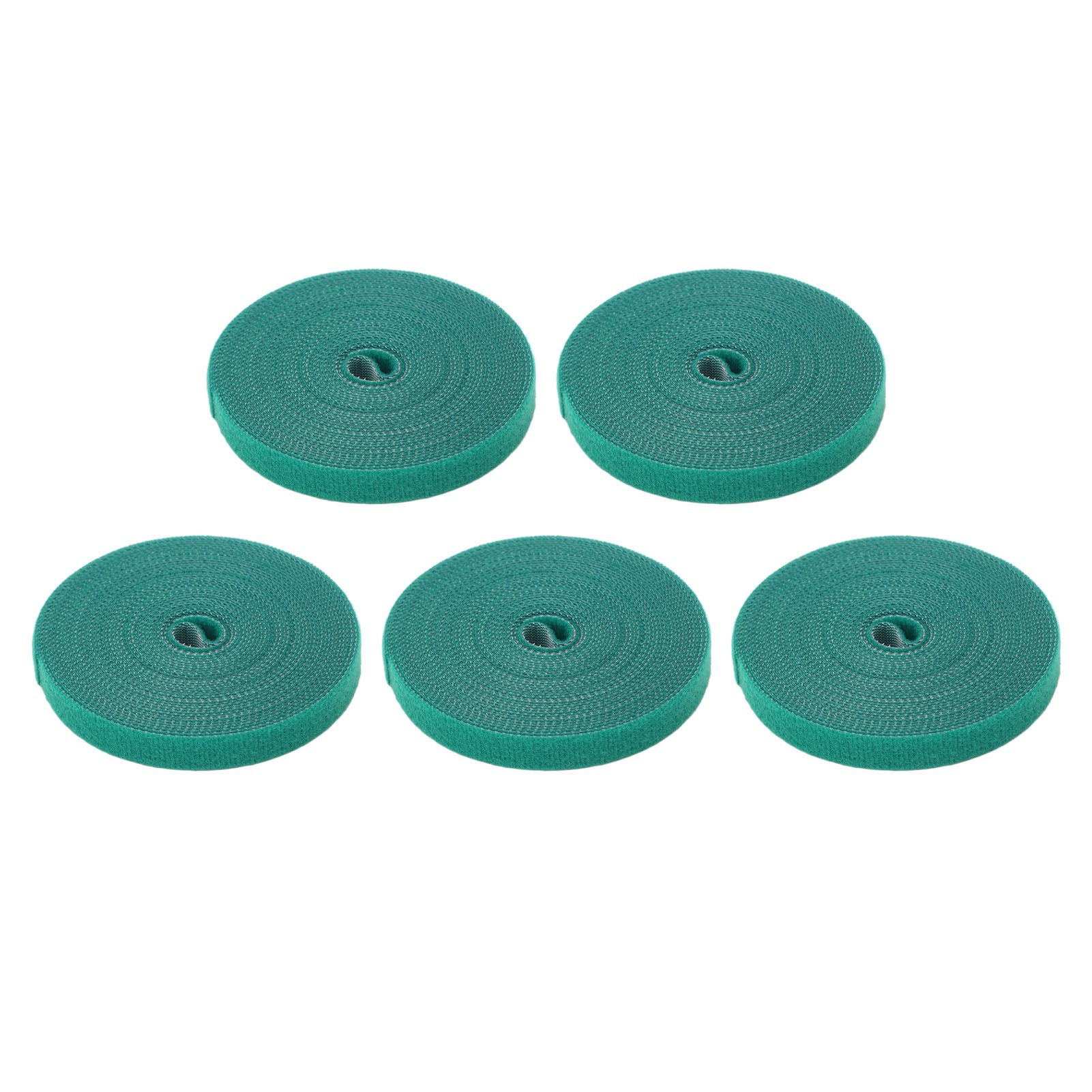 5 Rolls Plant Tie Reusable Cuttable Self Adhesive Hook and Loop Wrap Nylon Garden Strap Tree Tie for Plant Support Straightening Dark Green - Image 4