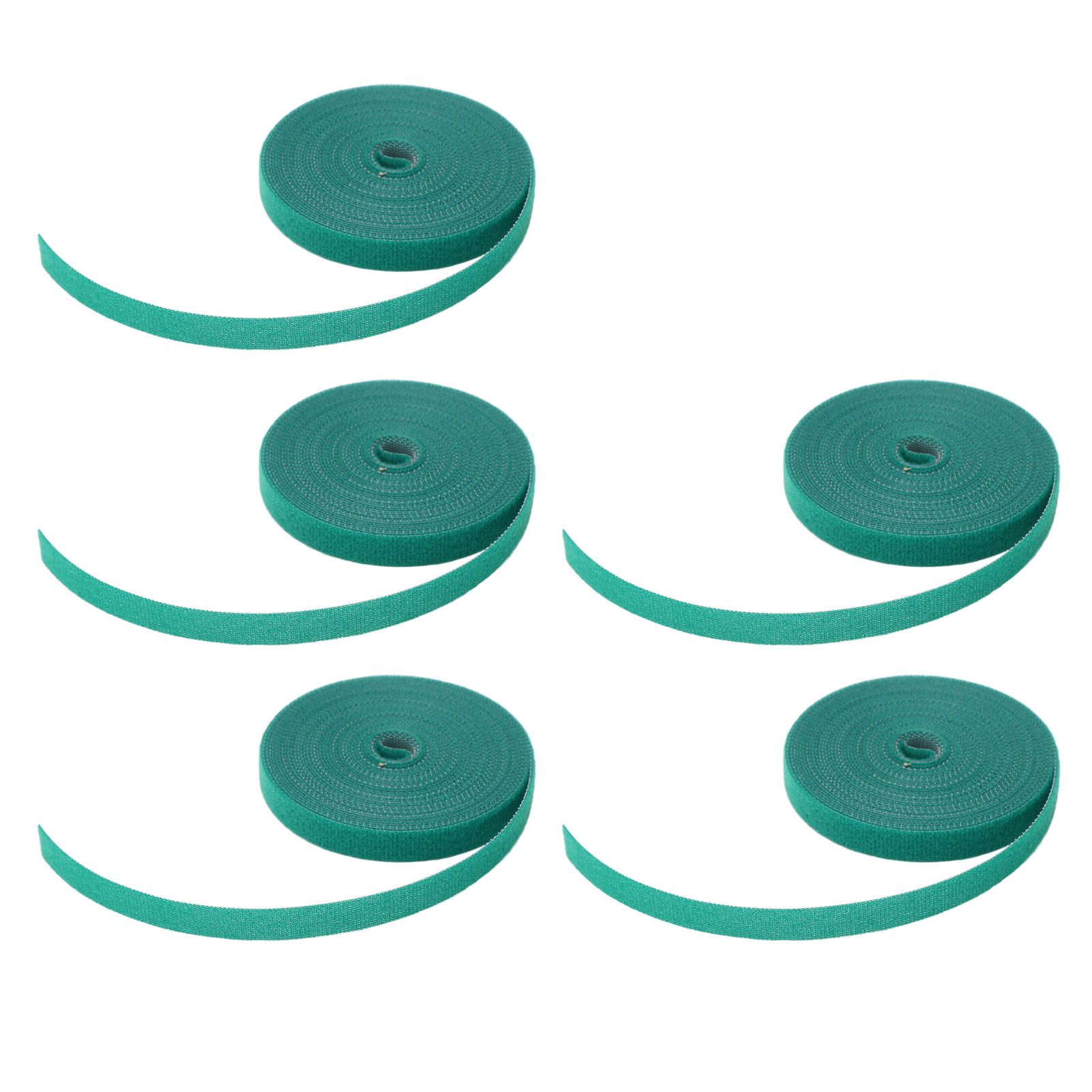 5 Rolls Plant Tie Reusable Cuttable Self Adhesive Hook and Loop Wrap Nylon Garden Strap Tree Tie for Plant Support Straightening Dark Green - Image 5