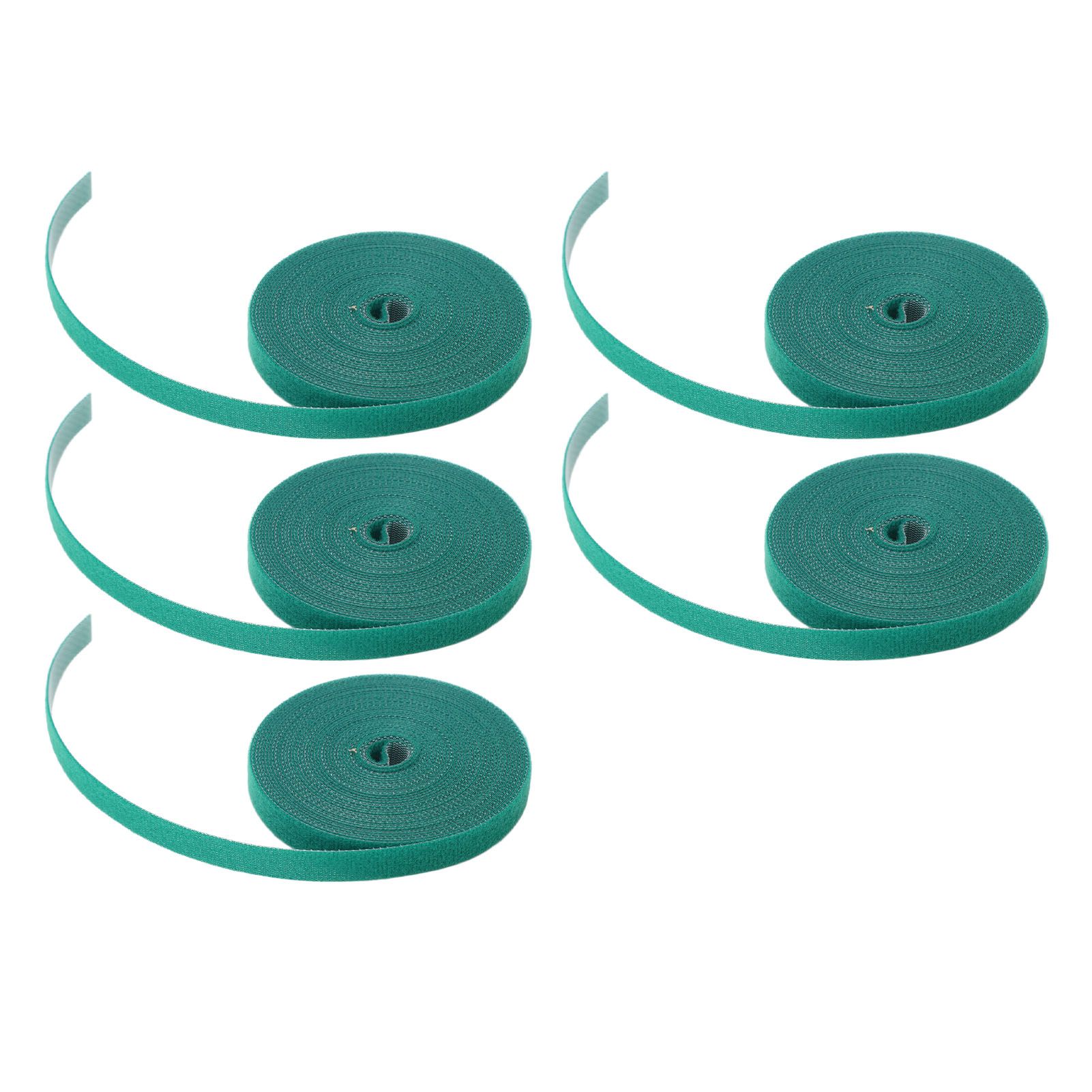 5 Rolls Plant Tie Reusable Cuttable Self Adhesive Hook and Loop Wrap Nylon Garden Strap Tree Tie for Plant Support Straightening Dark Green - Image 6