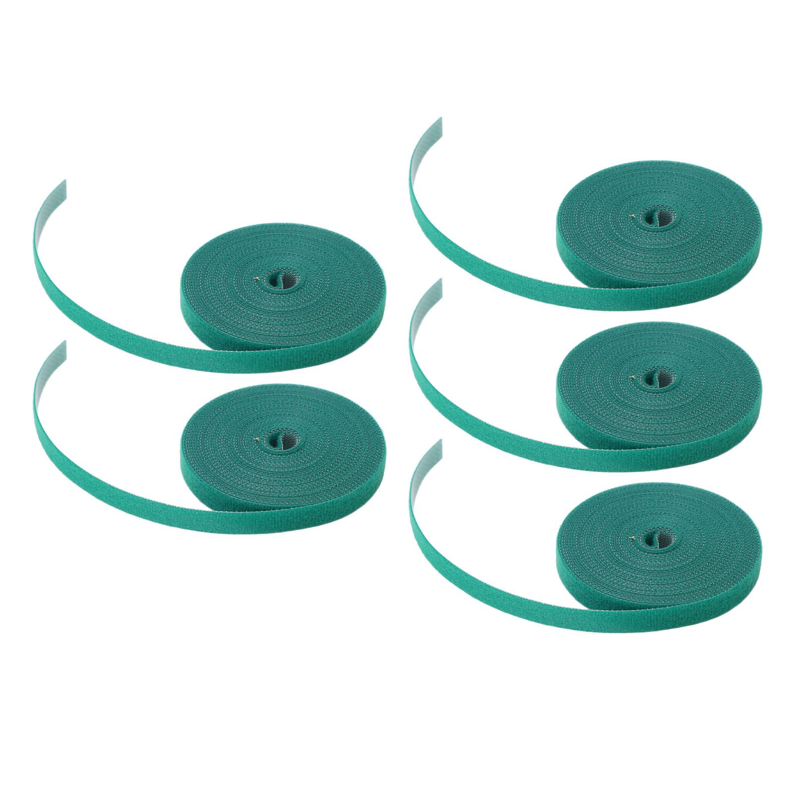 5 Rolls Plant Tie Reusable Cuttable Self Adhesive Hook and Loop Wrap Nylon Garden Strap Tree Tie for Plant Support Straightening Dark Green - Image 7