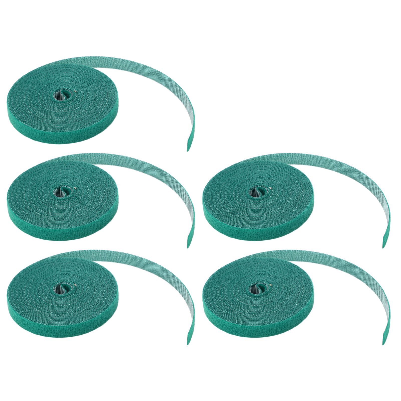5 Rolls Plant Tie Reusable Cuttable Self Adhesive Hook and Loop Wrap Nylon Garden Strap Tree Tie for Plant Support Straightening Dark Green - Image 8