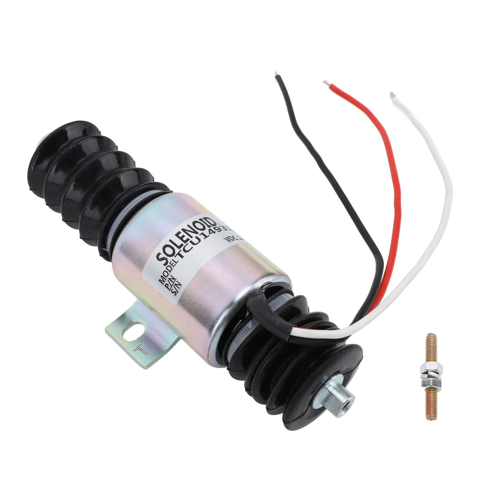 TCU14931 Electric Generator Flameout Solenoid Valve 12V 55mm Fuel Shutoff Solenoid Valve for Machine Processing Hydraulic System - Image 1