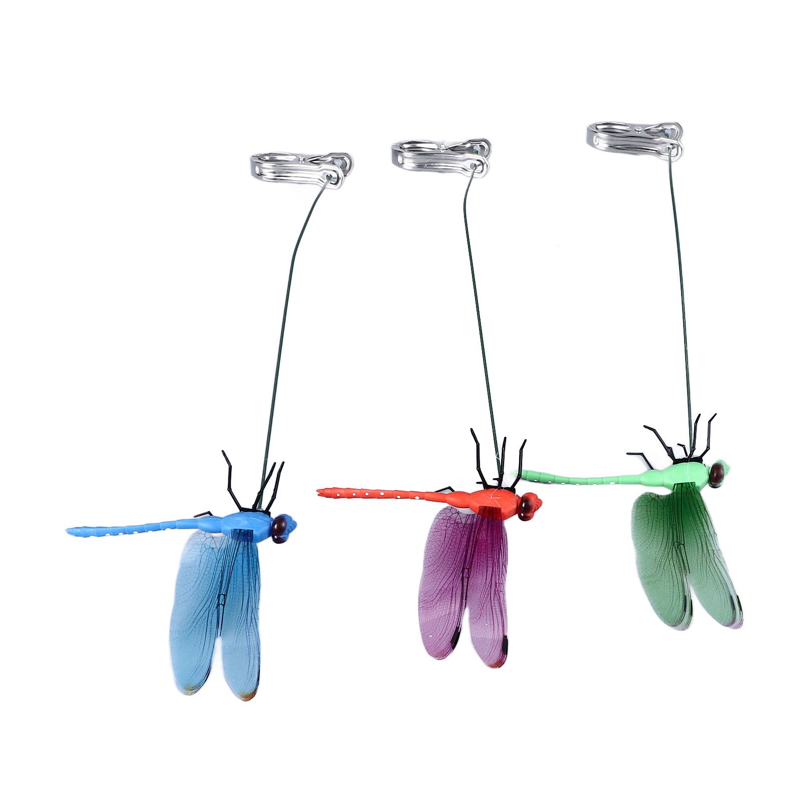 Dragonfly Clip Fake Dragonfly Pole Clips Natural Organic Concept 3D Dragonfly Garden Decor for Family Garden Potted Flowers Lawn House Statue 3Pcs - Image 4