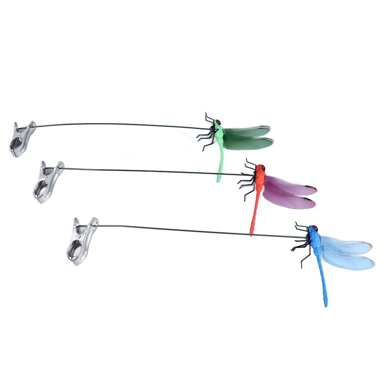 Dragonfly Clip Fake Dragonfly Pole Clips Natural Organic Concept 3D Dragonfly Garden Decor for Family Garden Potted Flowers Lawn House Statue 3Pcs - Image 6