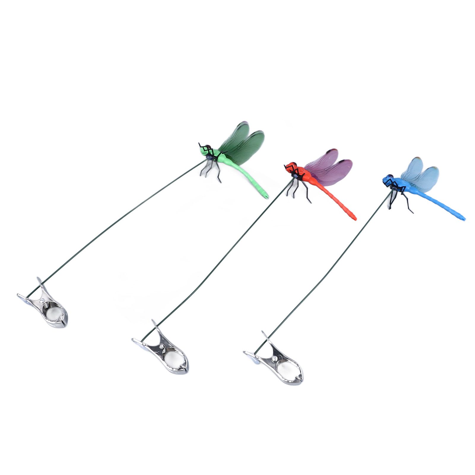 Dragonfly Clip Fake Dragonfly Pole Clips Natural Organic Concept 3D Dragonfly Garden Decor for Family Garden Potted Flowers Lawn House Statue 3Pcs - Image 8
