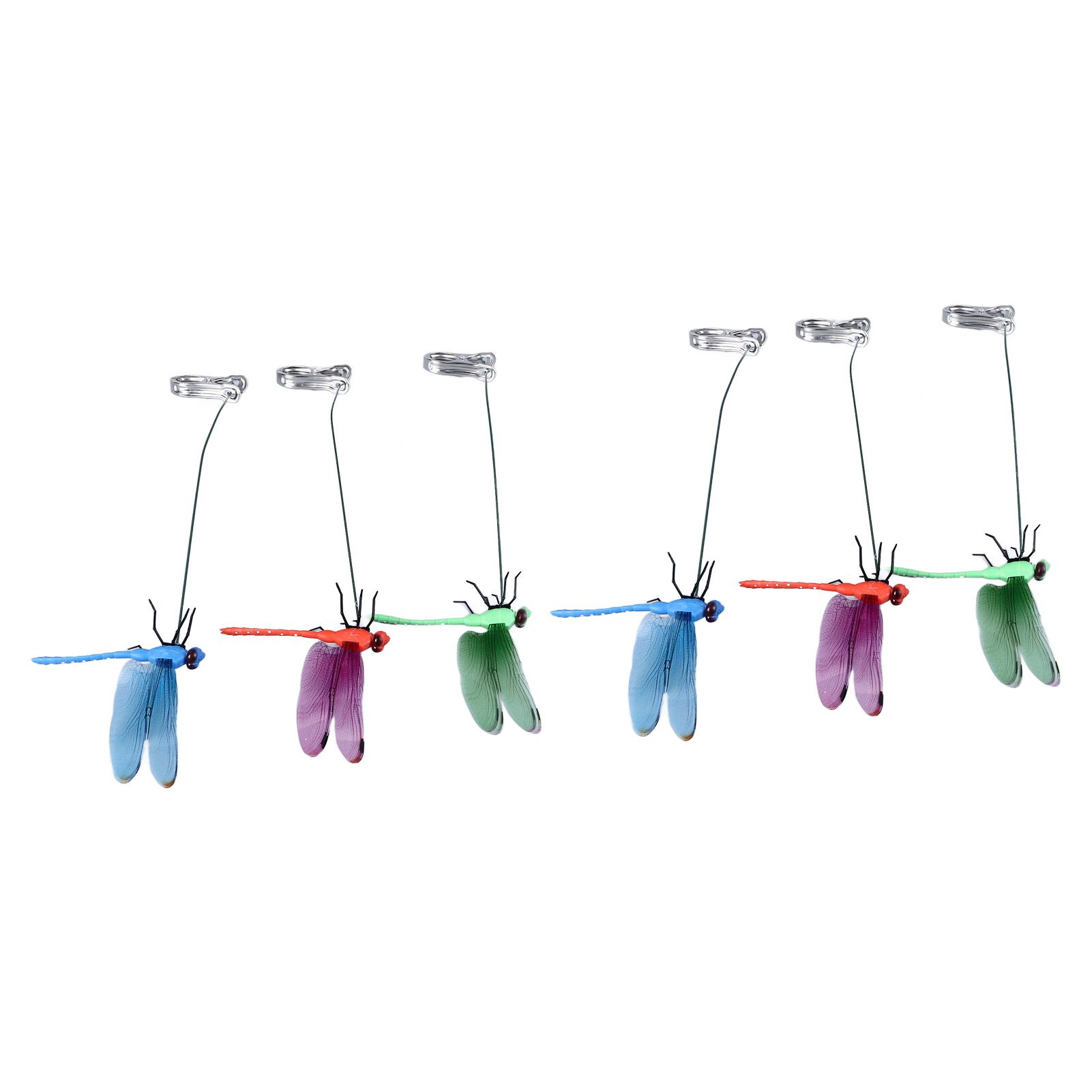 Dragonfly Clip Fake Dragonfly Pole Clips Natural Organic Concept 3D Dragonfly Garden Decor for Family Garden Potted Flowers Lawn House Statue 6Pcs - Image 2