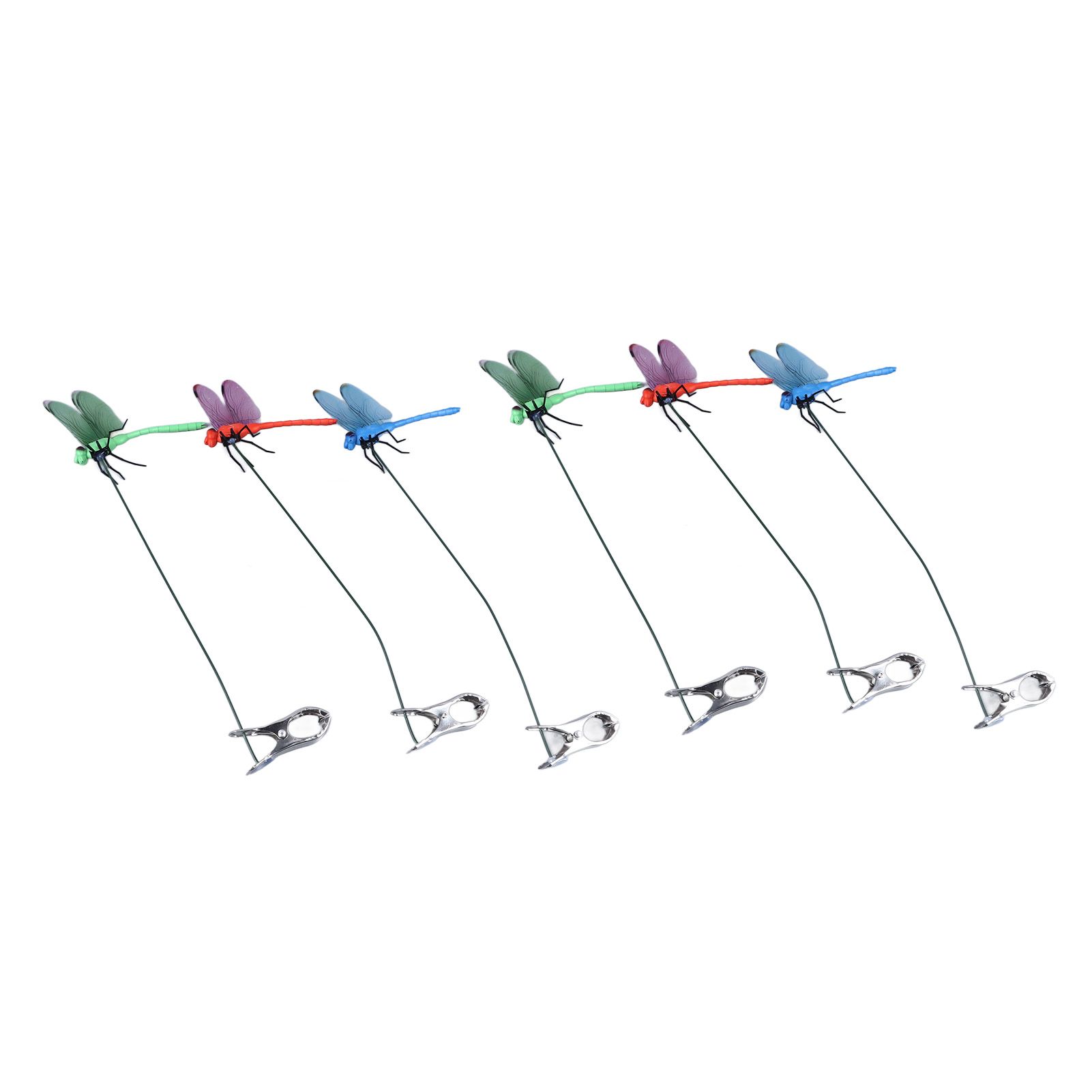 Dragonfly Clip Fake Dragonfly Pole Clips Natural Organic Concept 3D Dragonfly Garden Decor for Family Garden Potted Flowers Lawn House Statue 6Pcs - Image 7