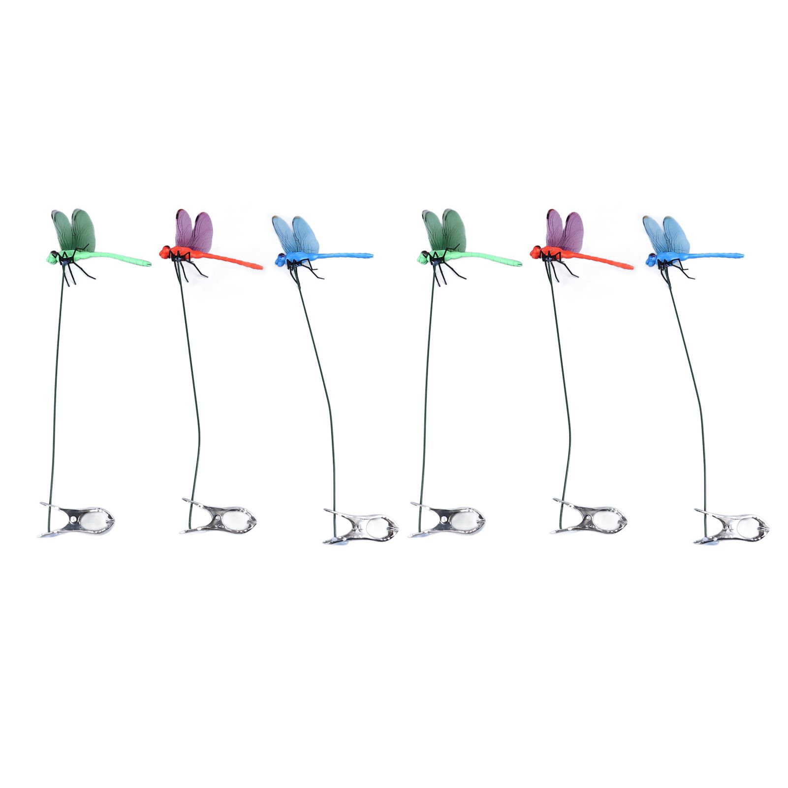 Dragonfly Clip Fake Dragonfly Pole Clips Natural Organic Concept 3D Dragonfly Garden Decor for Family Garden Potted Flowers Lawn House Statue 6Pcs - Image 8