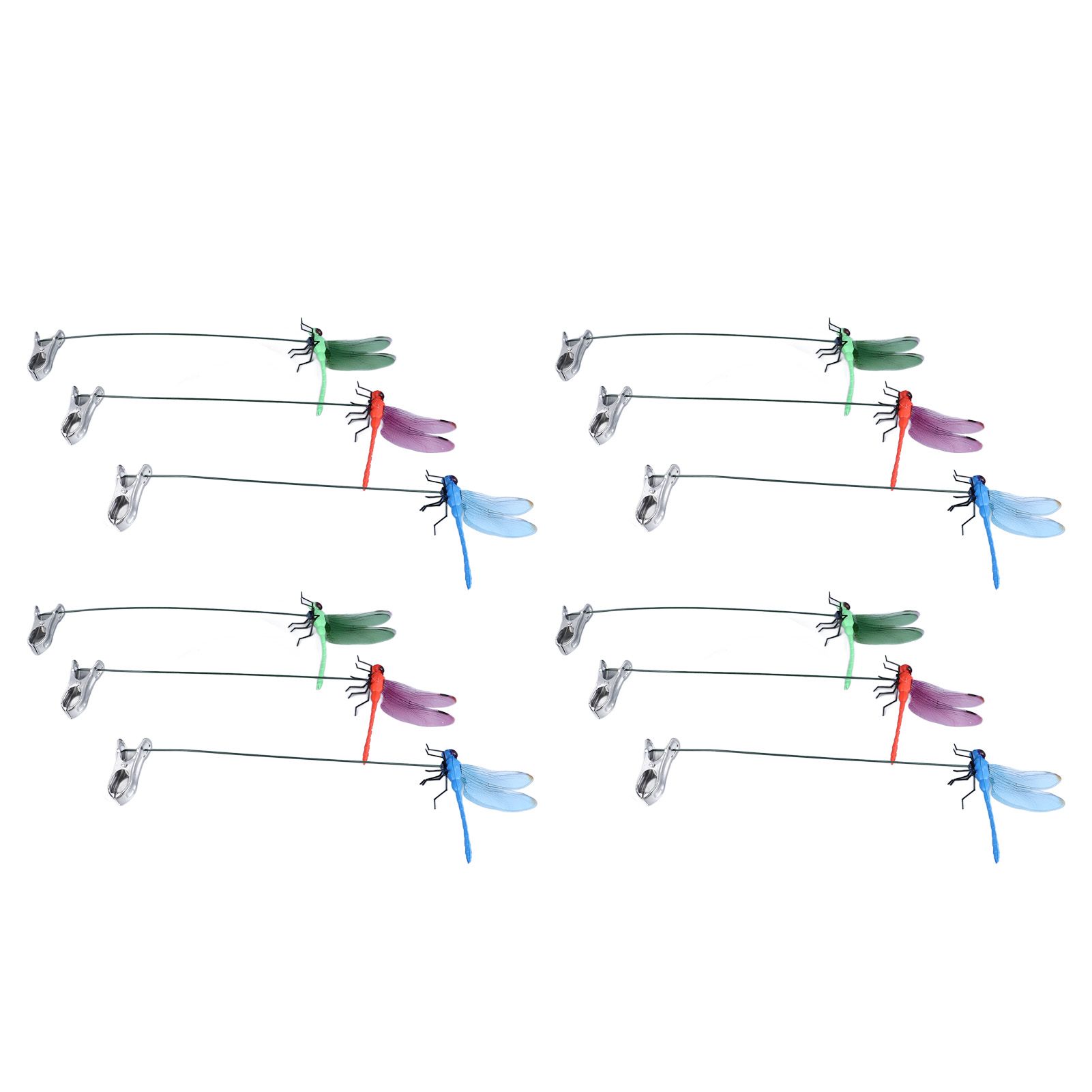 Dragonfly Clip Fake Dragonfly Pole Clips Natural Organic Concept 3D Dragonfly Garden Decor for Family Garden Potted Flowers Lawn House Statue 12Pcs - Image 4
